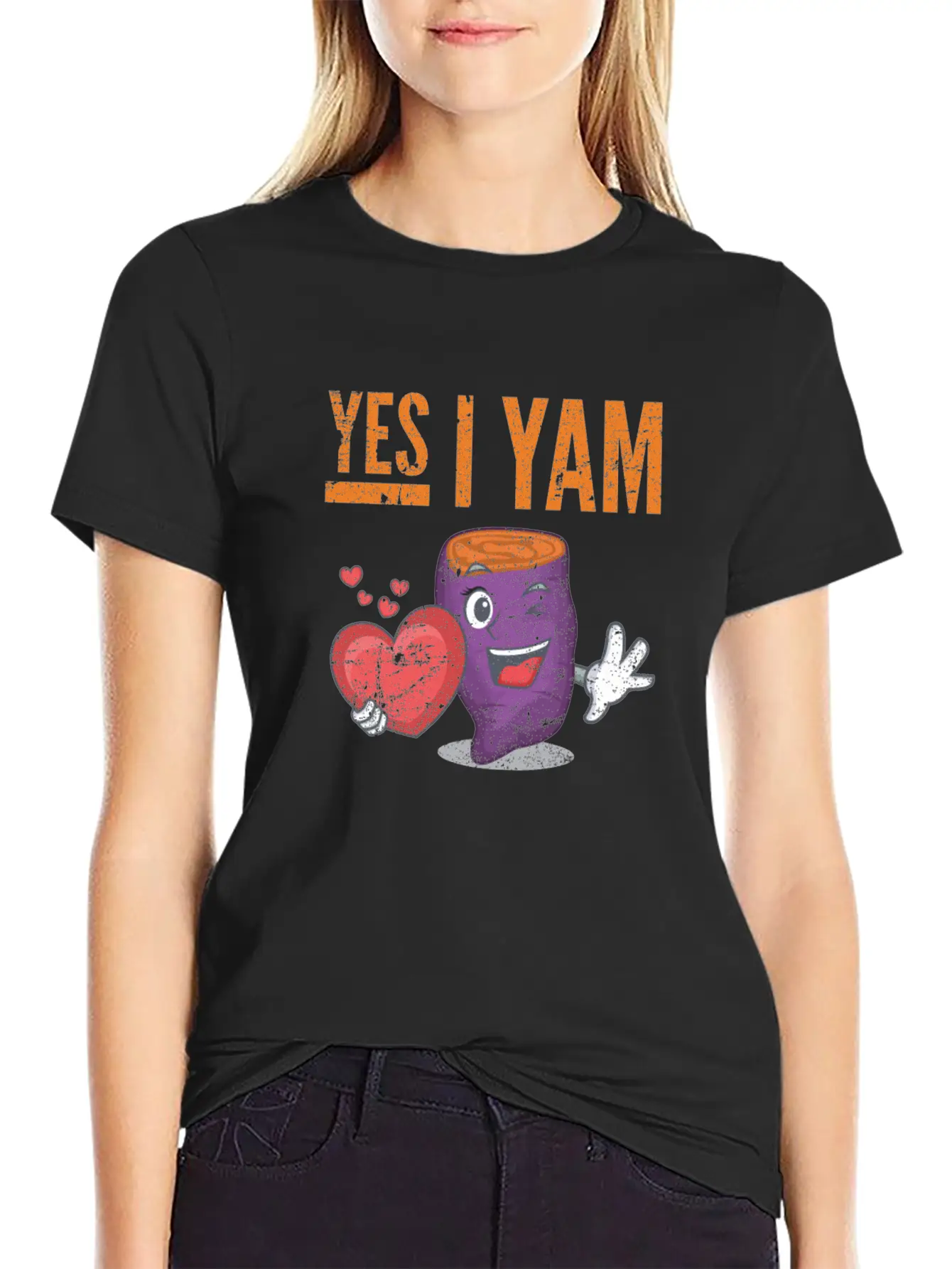 Womens She's My Sweet Potato - Yes I Yam Unisex Casual T-Shirt – Clean Design For Daily Comfort