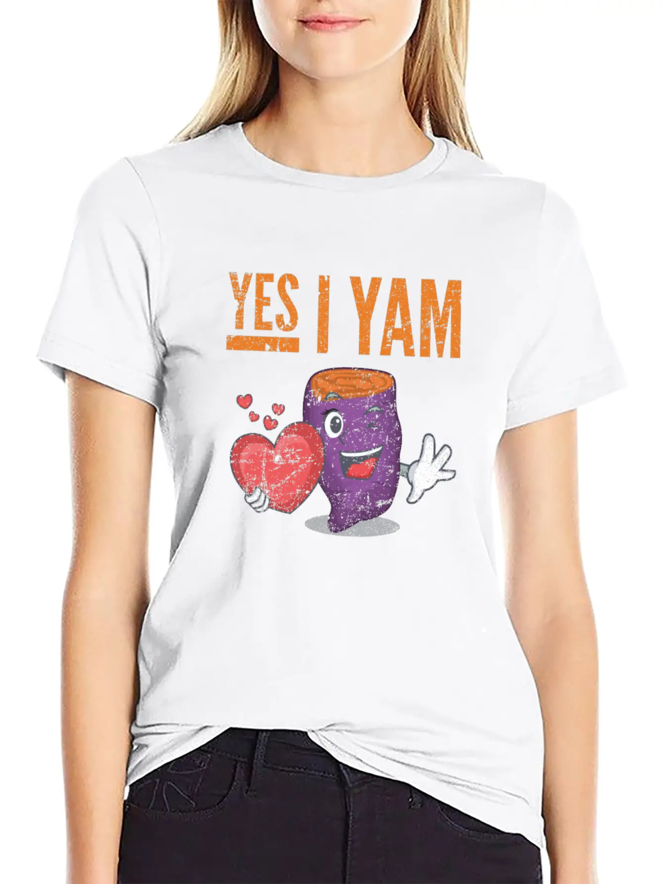 Womens She's My Sweet Potato - Yes I Yam Unisex Casual T-Shirt – Clean Design For Daily Comfort