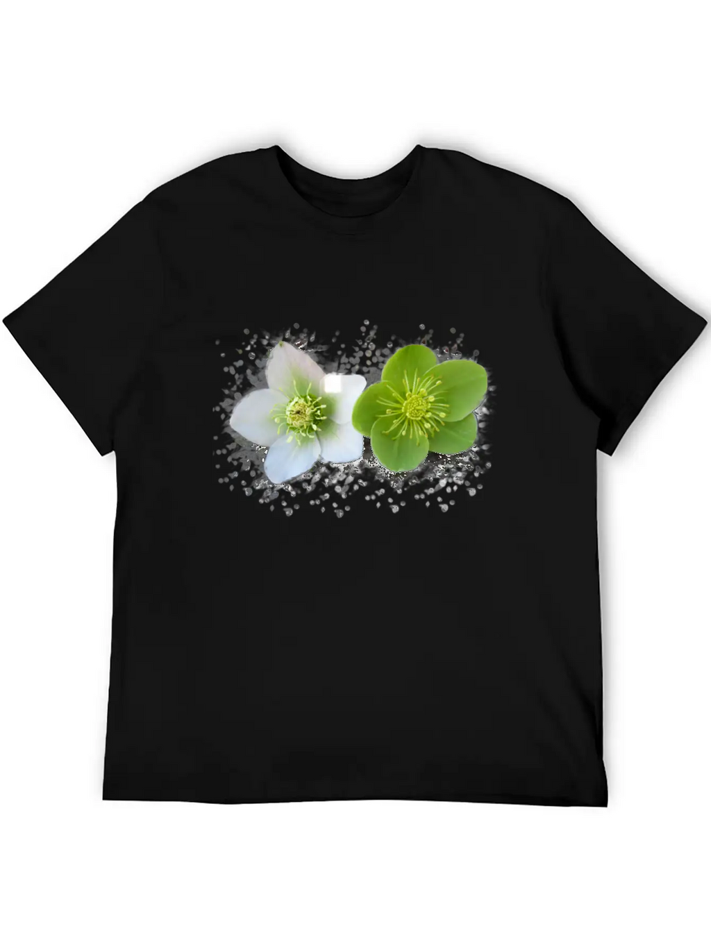 Wonderful Blooming Flowers In Green And White Timeless Short Sleeve Tee – Comfy And Minimalist Design