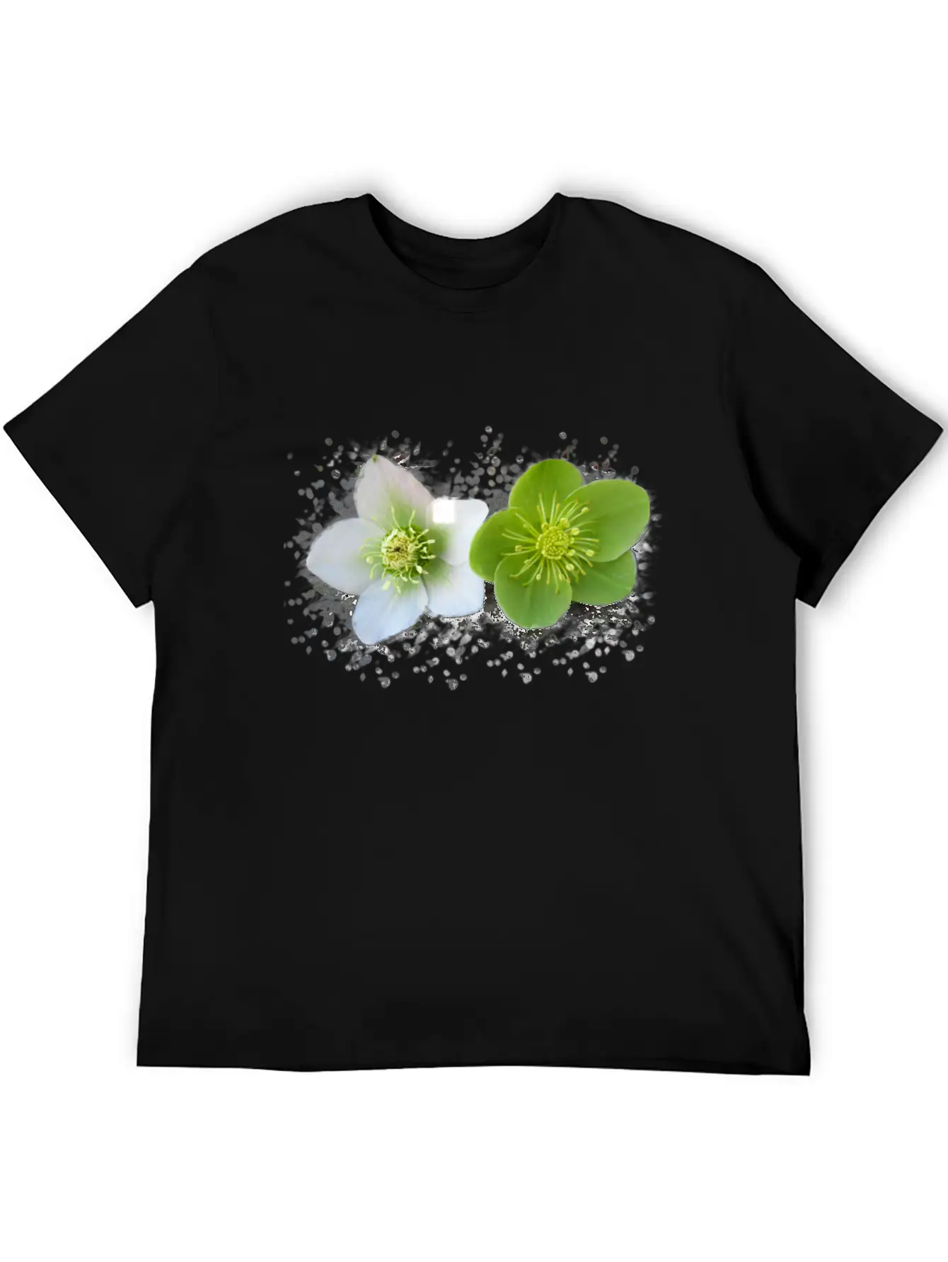 Wonderful Blooming Flowers In Green And White Timeless Short Sleeve Tee – Comfy And Minimalist Design