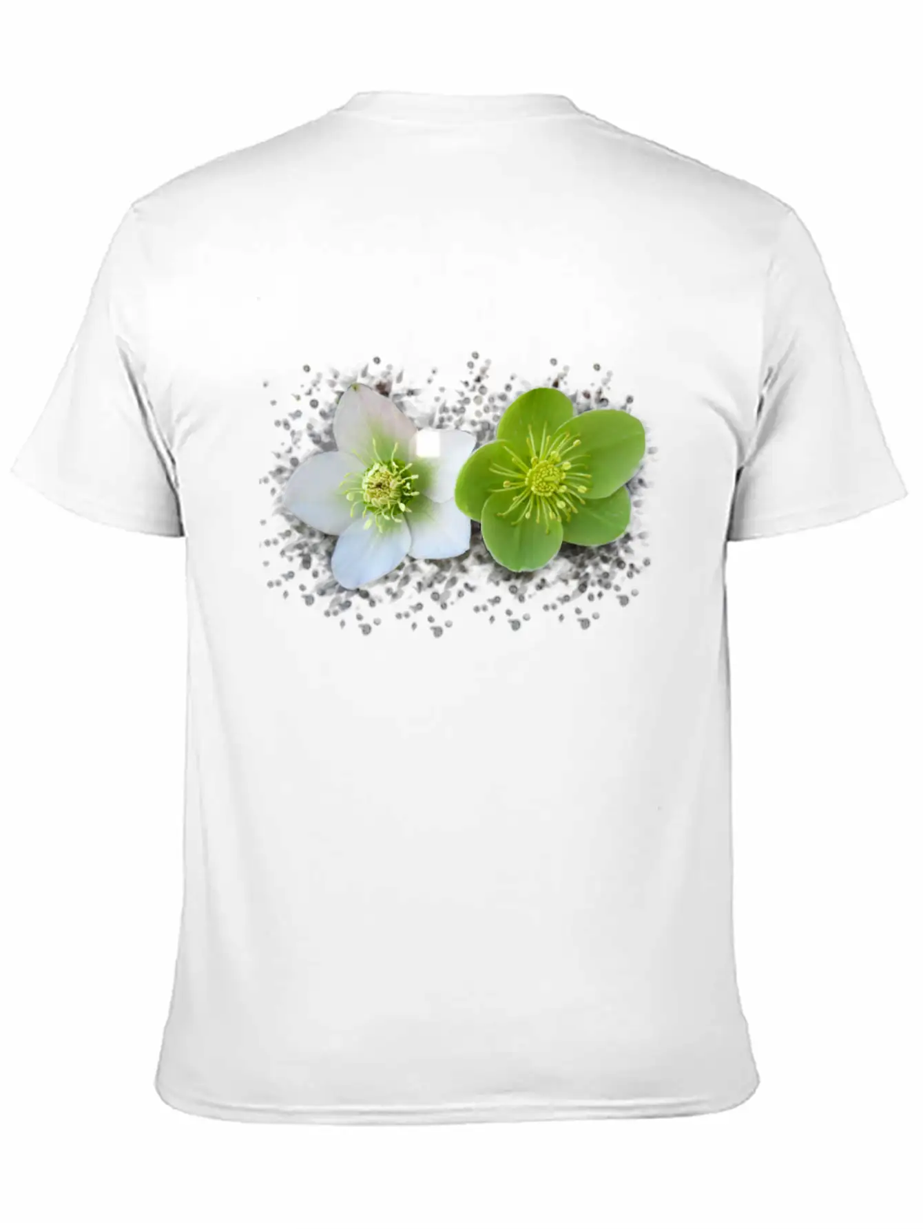 Wonderful Blooming Flowers In Green And White Timeless Short Sleeve Tee – Comfy And Minimalist Design