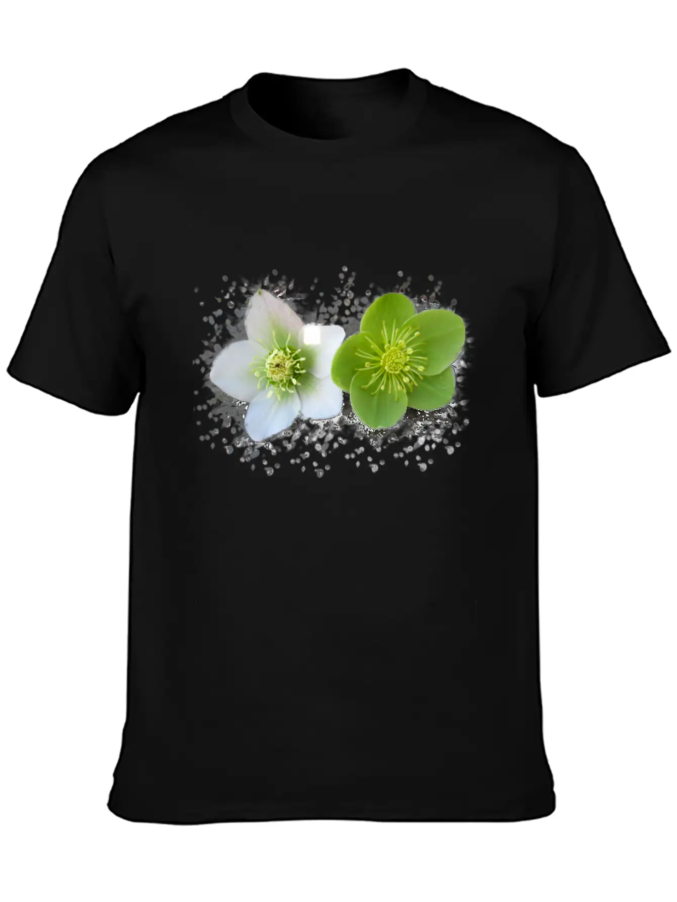 Wonderful Blooming Flowers In Green And White Timeless Short Sleeve Tee – Comfy And Minimalist Design