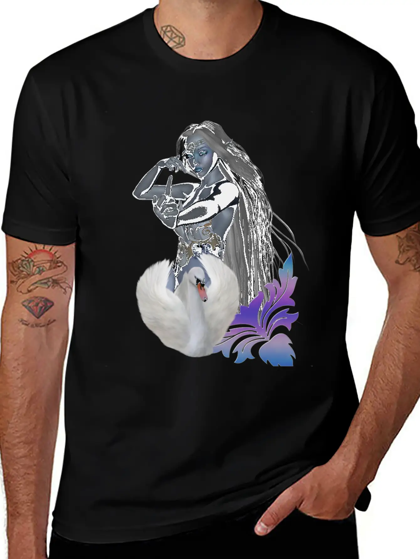 Wonderful Fairy With Swan Classic Cotton Tee – Unisex Comfort For Any Season