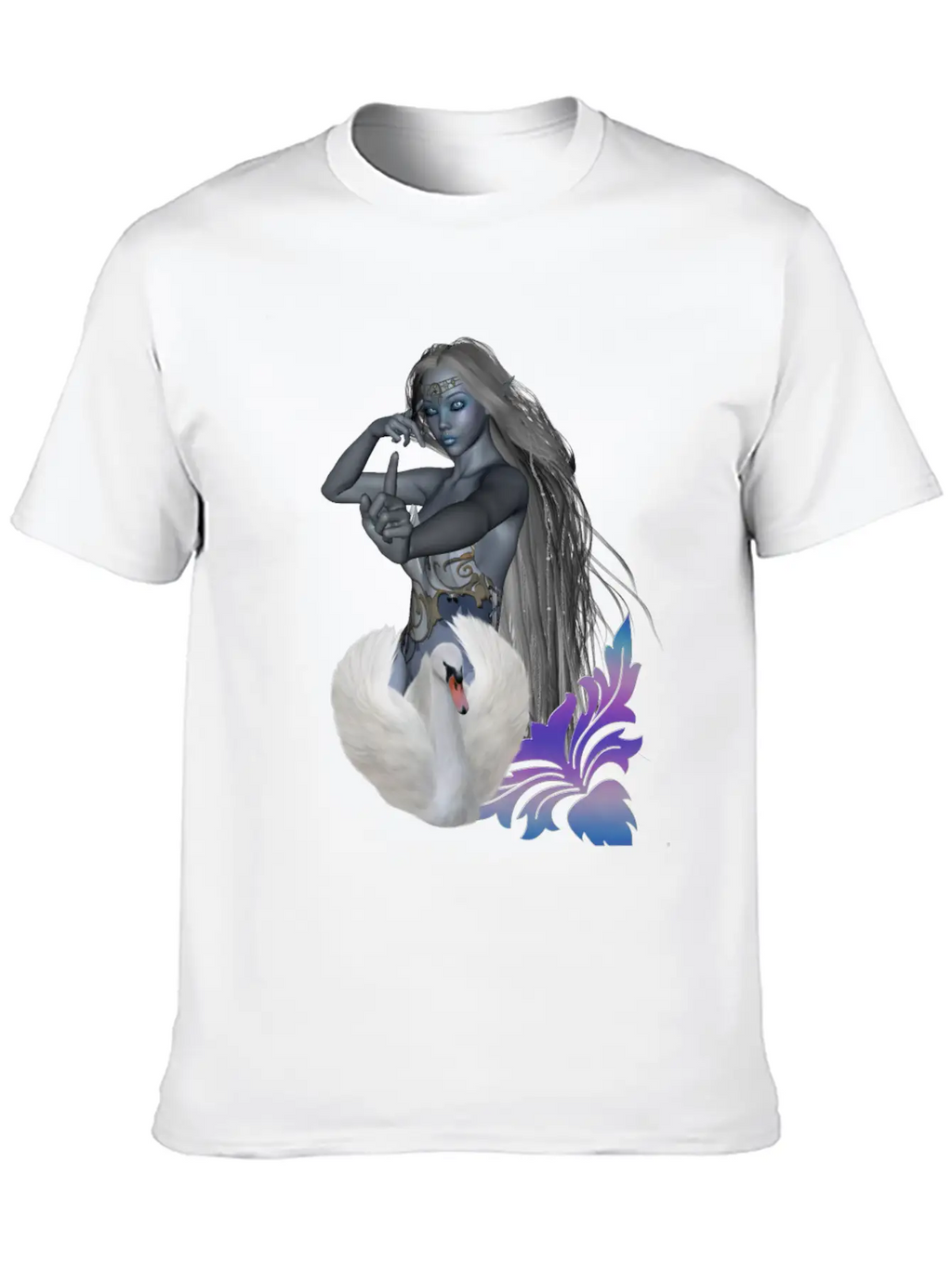 Wonderful Fairy With Swan Classic Cotton Tee – Unisex Comfort For Any Season