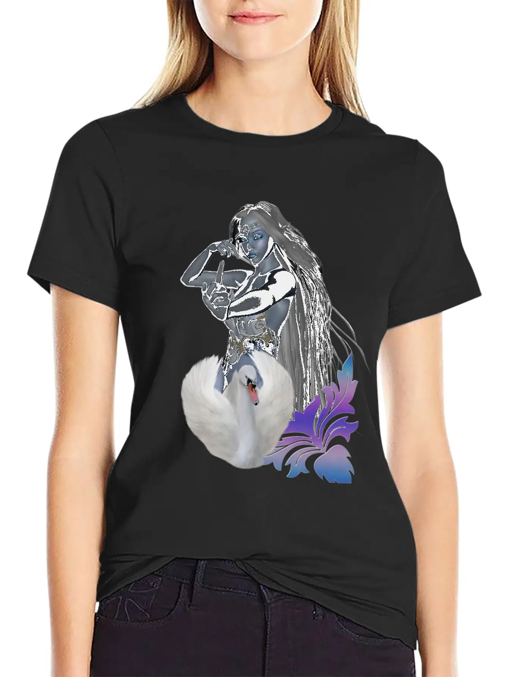 Wonderful Fairy With Swan Classic Cotton Tee – Unisex Comfort For Any Season