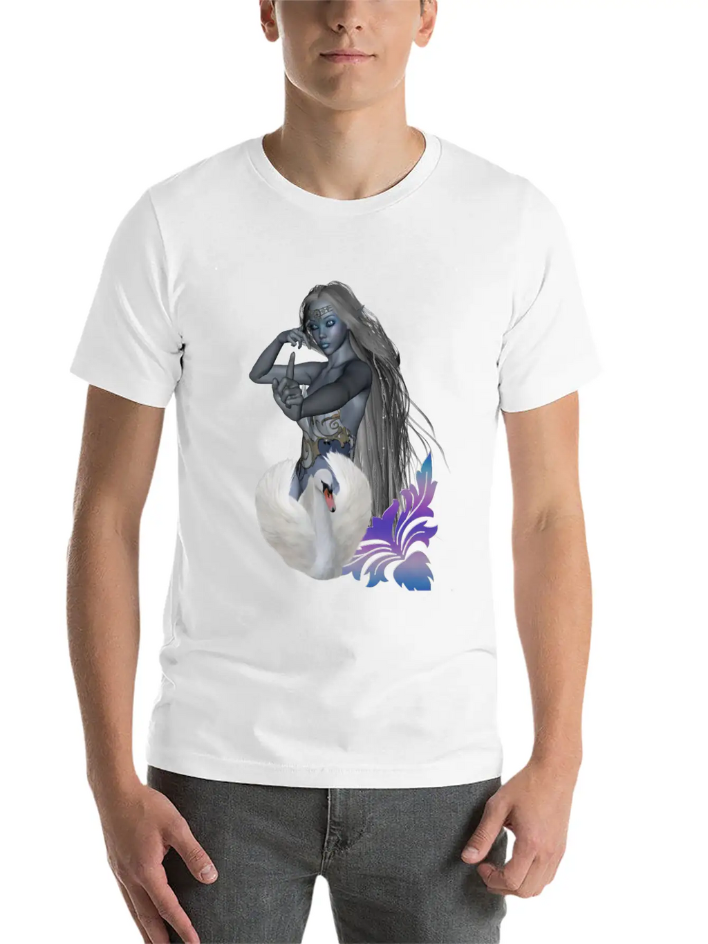 Wonderful Fairy With Swan Classic Cotton Tee – Unisex Comfort For Any Season