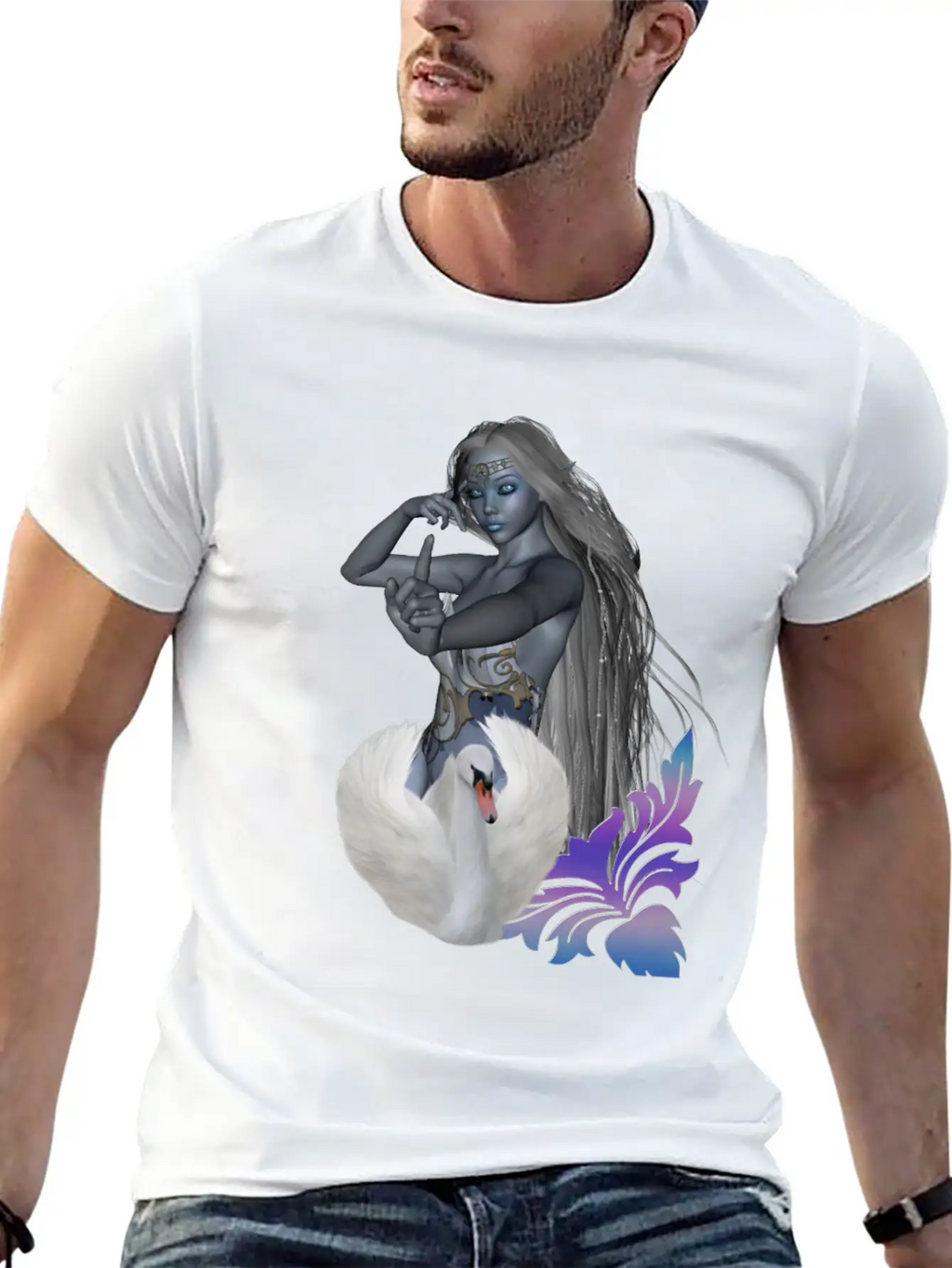 Wonderful Fairy With Swan Classic Cotton Tee – Unisex Comfort For Any Season