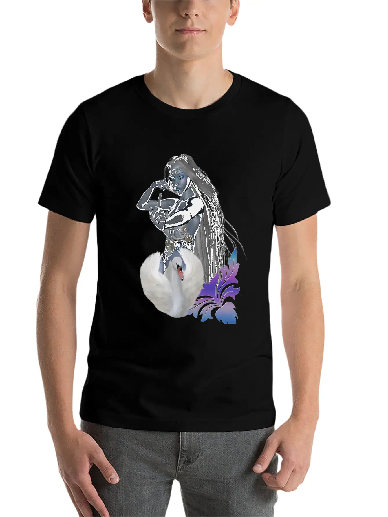 Wonderful Fairy With Swan Classic Cotton Tee – Unisex Comfort For Any Season