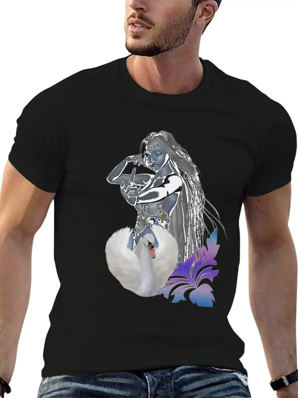 Wonderful Fairy With Swan Classic Cotton Tee – Unisex Comfort For Any Season