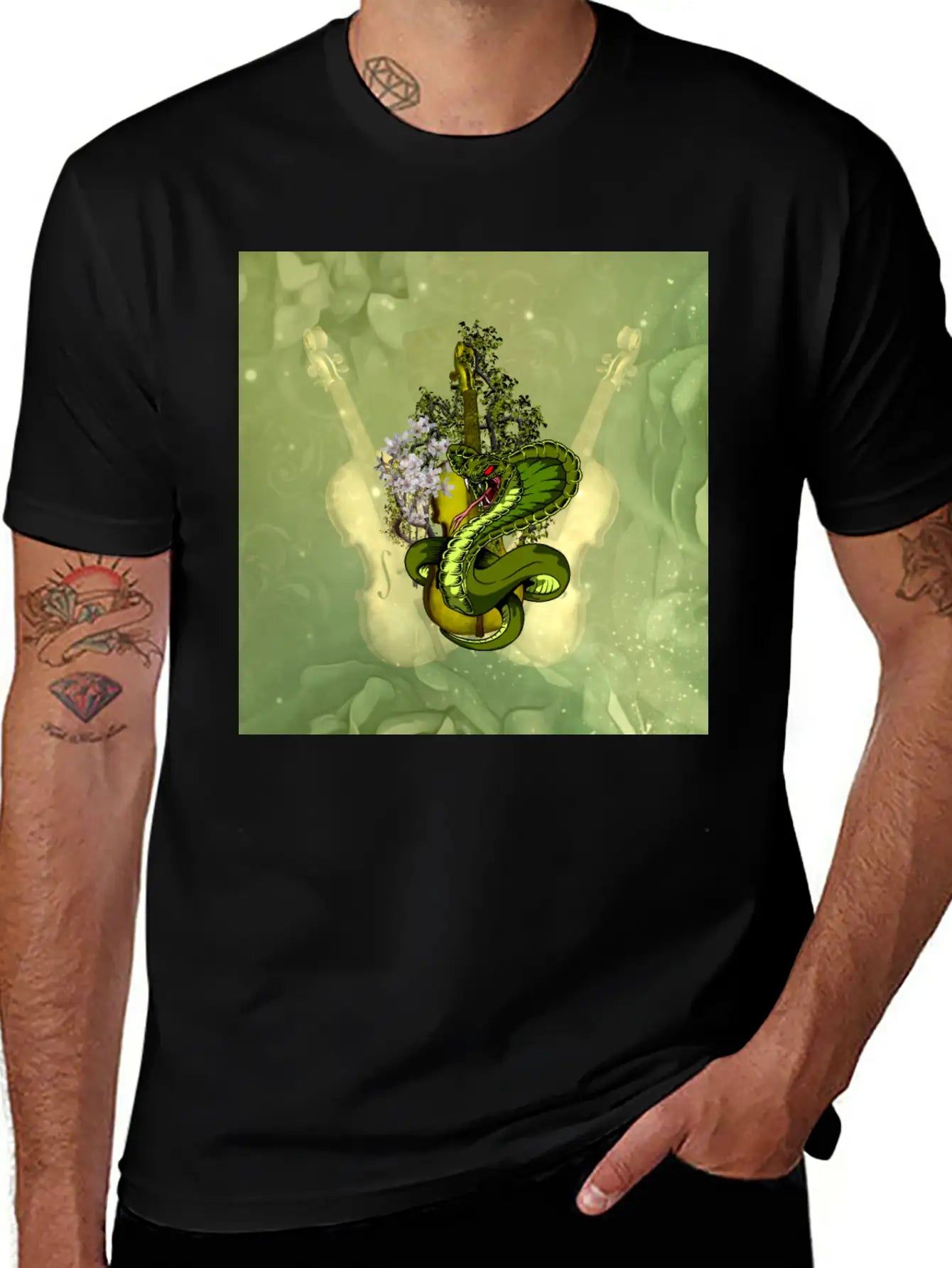 Wonderful Violin Basic Graphic T-Shirt – Daily Comfort In Soft Cotton