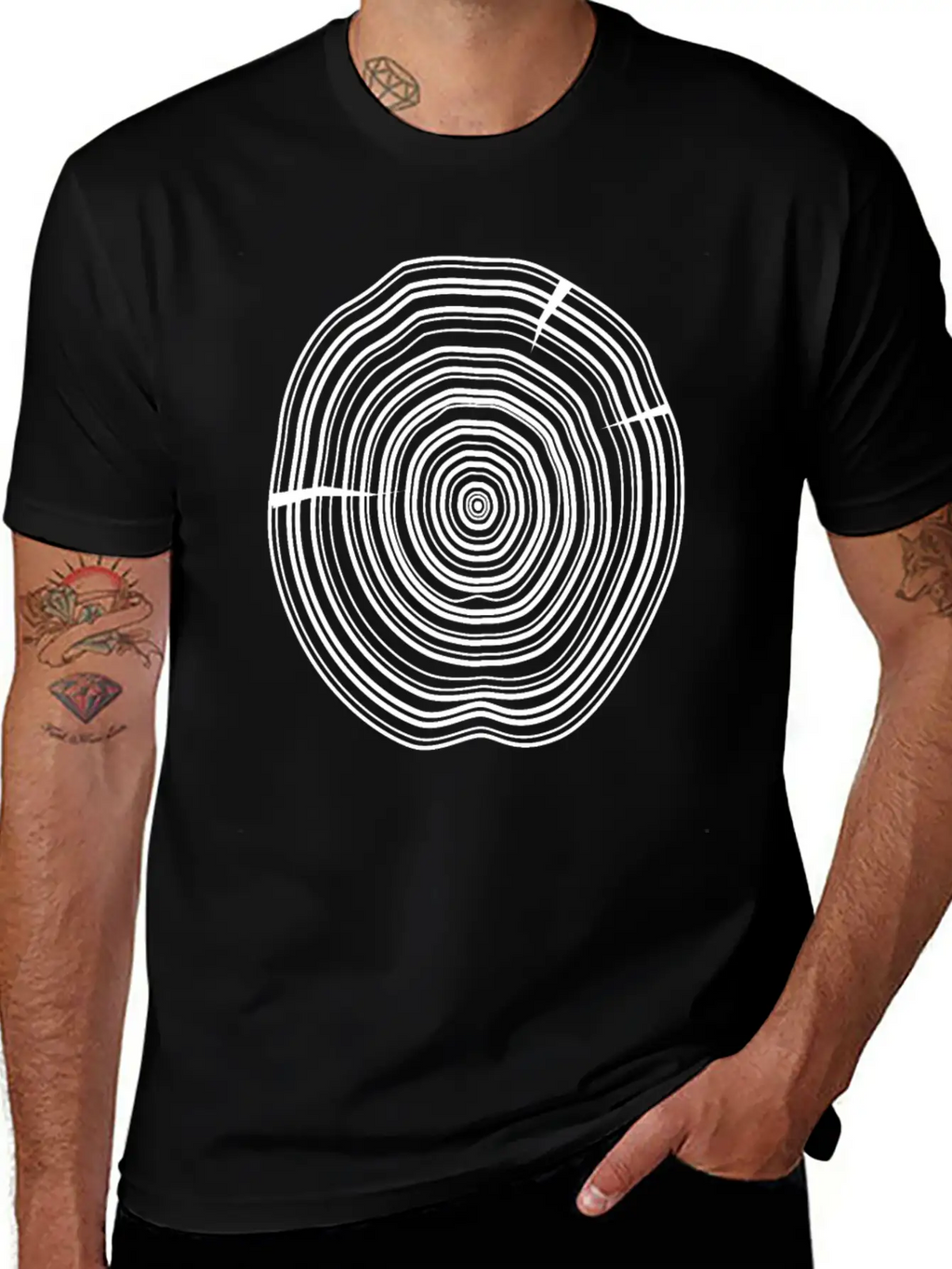 Wooden Disc Breathable Soft Cotton T-Shirt – Timeless Casual Look