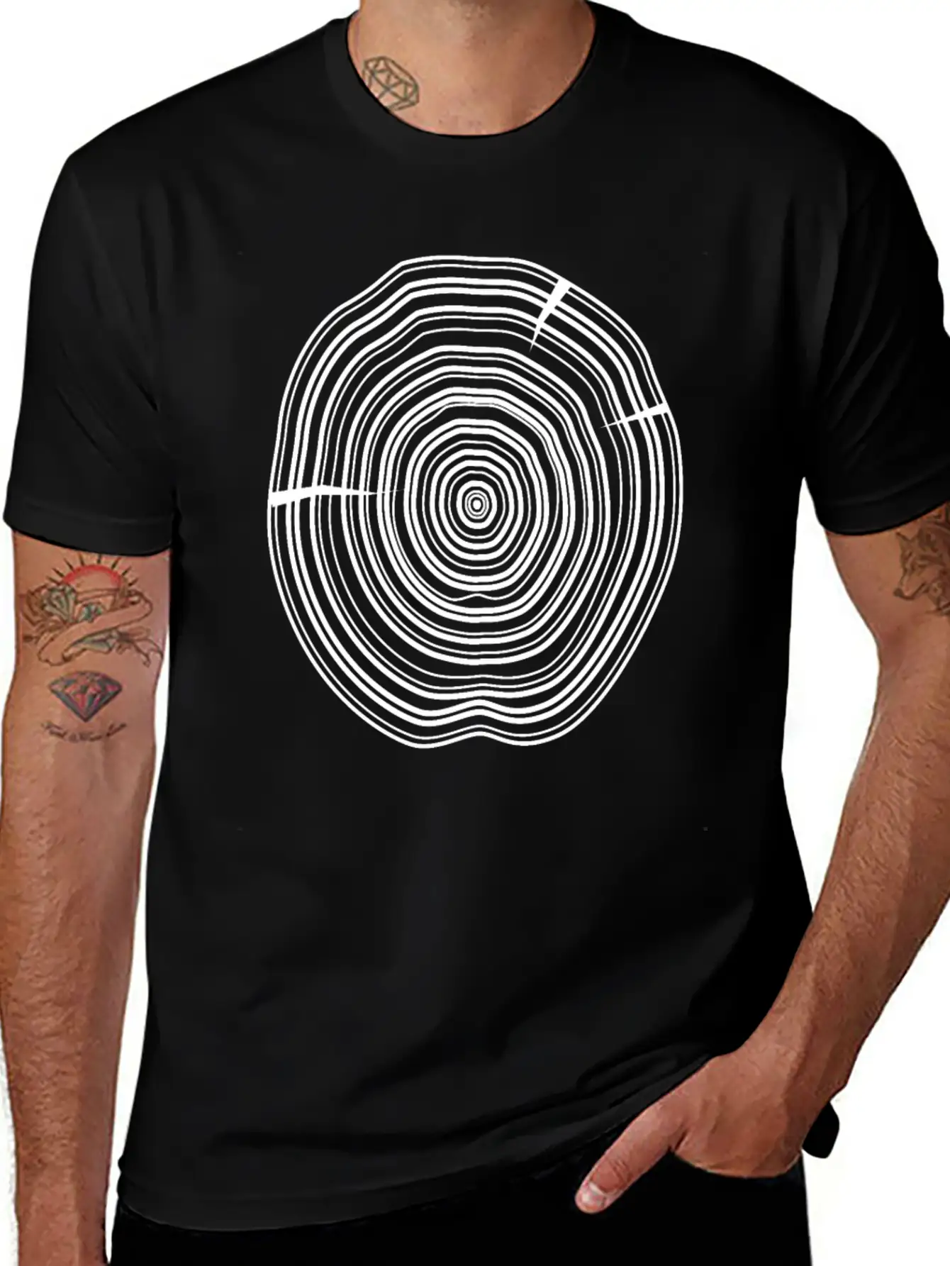 Wooden Disc Breathable Soft Cotton T-Shirt – Timeless Casual Look