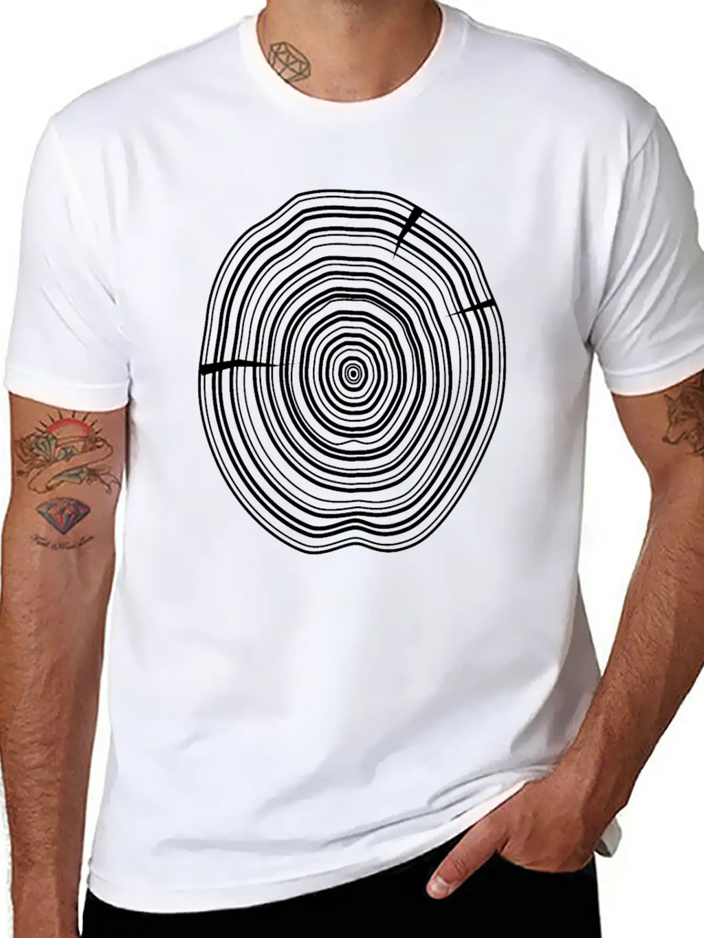 Wooden Disc Breathable Soft Cotton T-Shirt – Timeless Casual Look