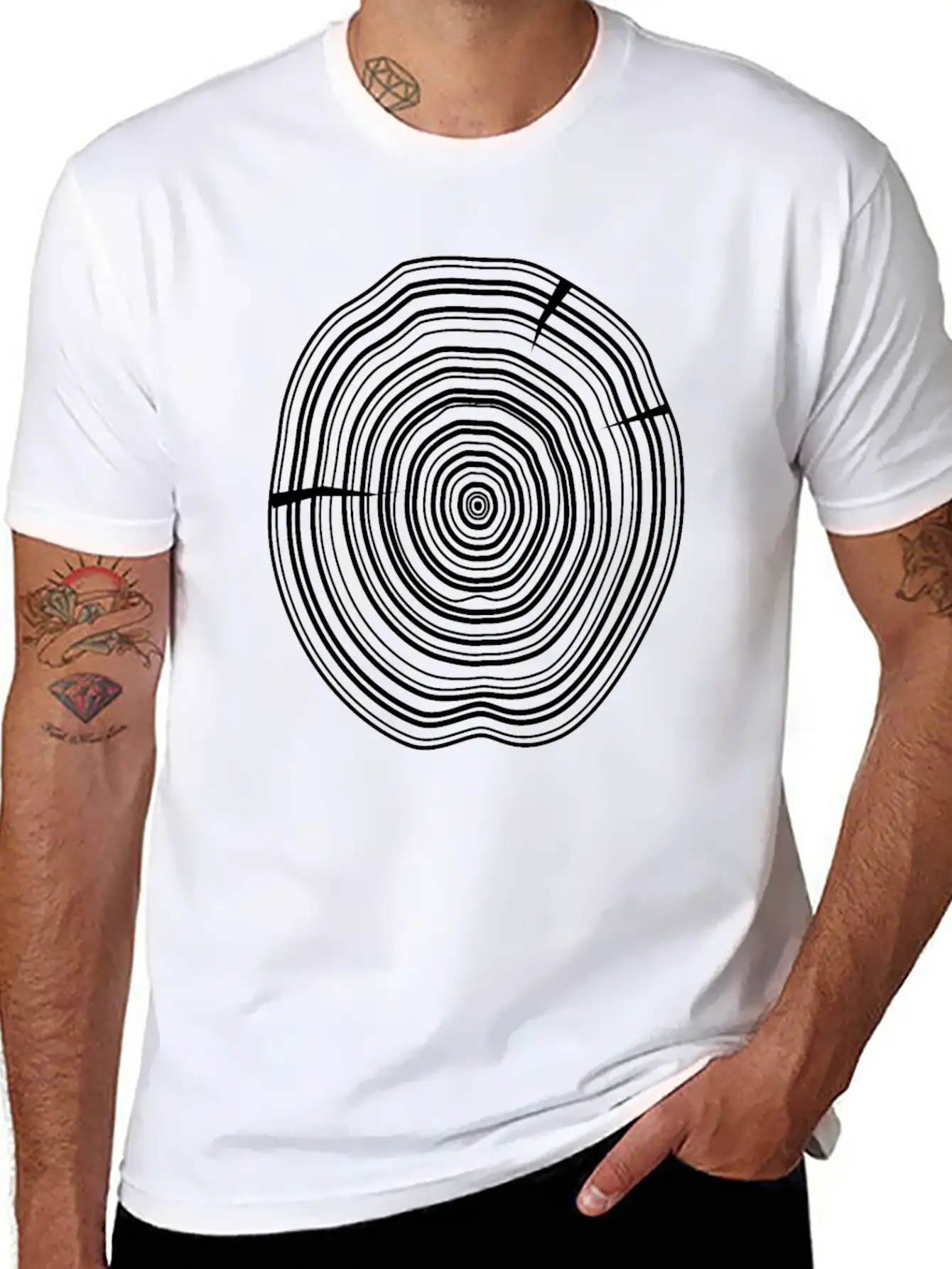 Wooden Disc Breathable Soft Cotton T-Shirt – Timeless Casual Look