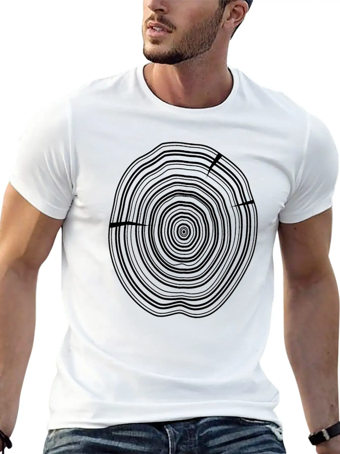 Wooden Disc Breathable Soft Cotton T-Shirt – Timeless Casual Look
