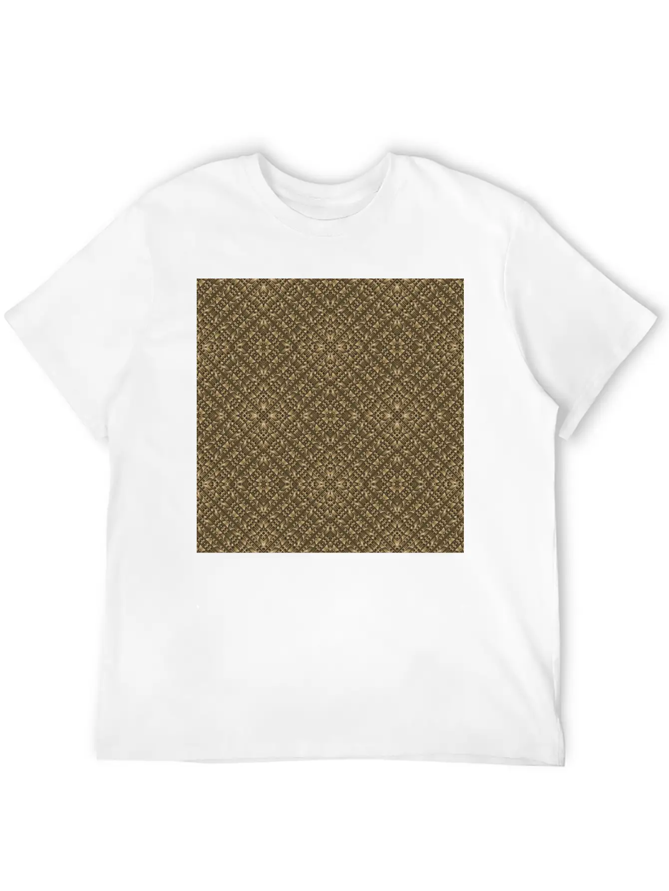 Wooden Ornamented Pattern Classic Cotton Tee – Unisex Comfort For Any Season
