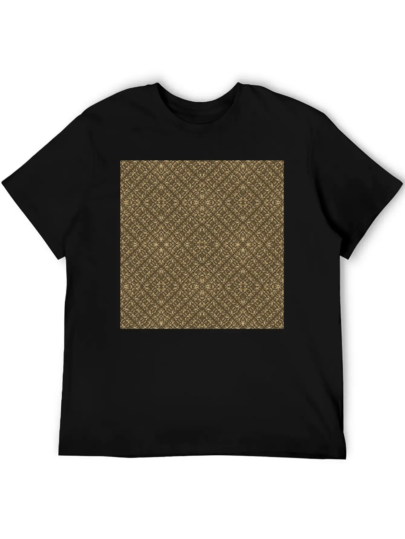 Wooden Ornamented Pattern Classic Cotton Tee – Unisex Comfort For Any Season