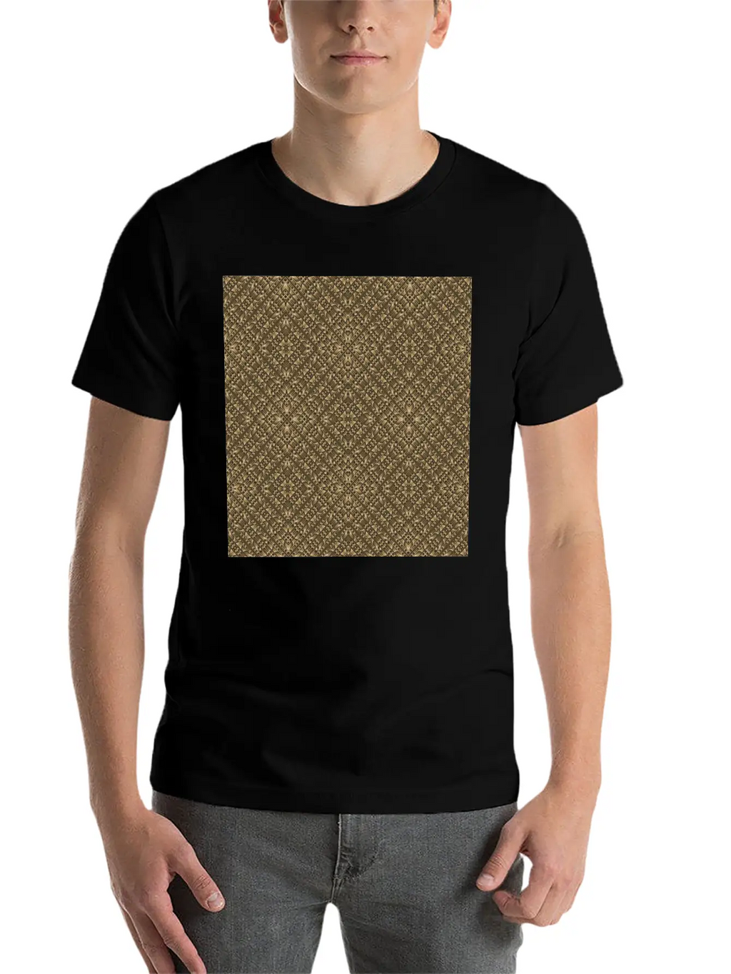 Wooden Ornamented Pattern Classic Cotton Tee – Unisex Comfort For Any Season