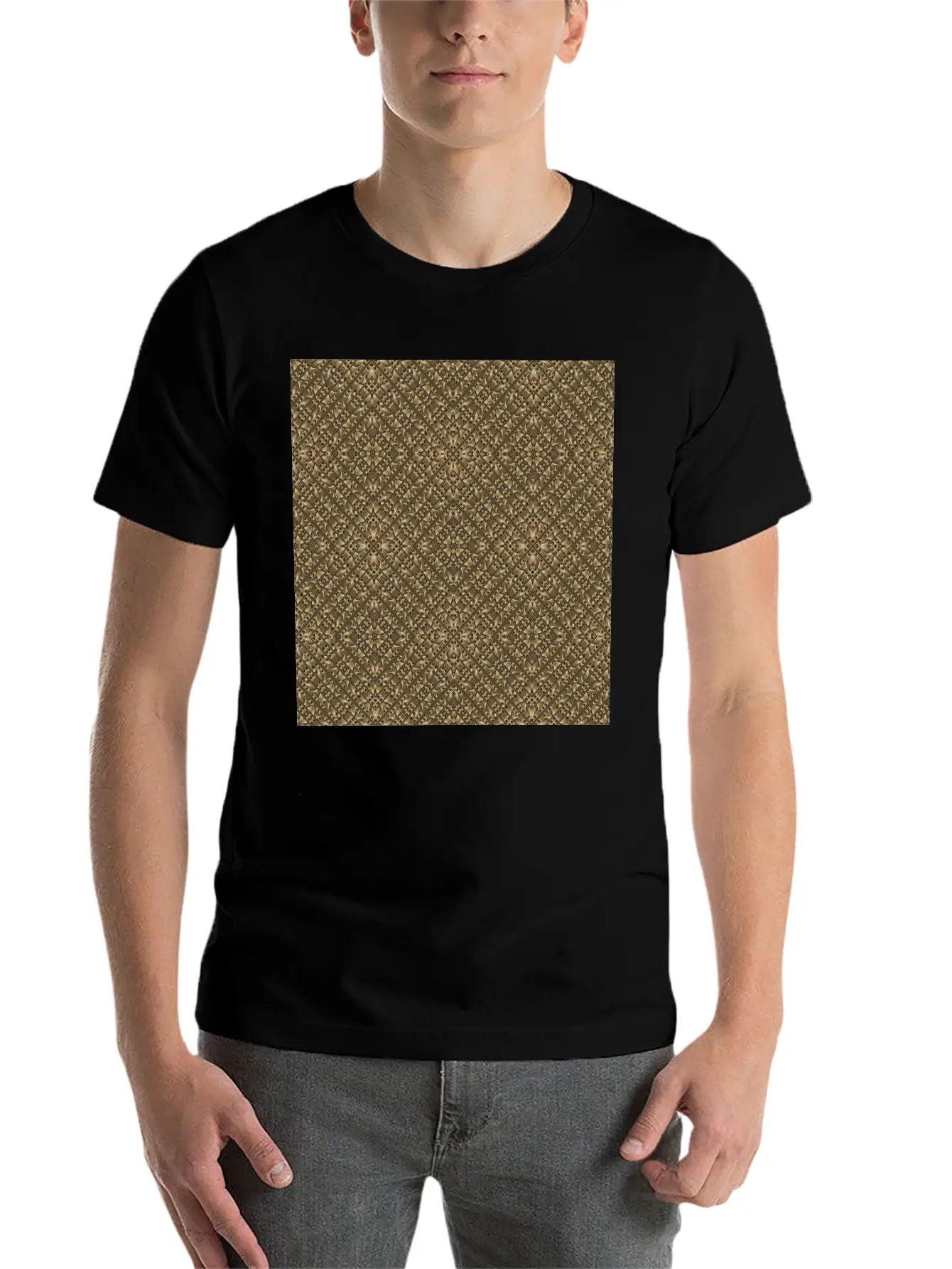 Wooden Ornamented Pattern Classic Cotton Tee – Unisex Comfort For Any Season