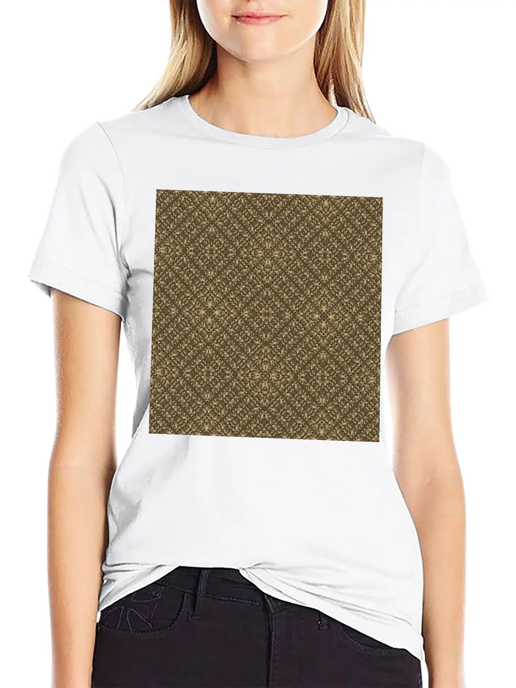 Wooden Ornamented Pattern Classic Cotton Tee – Unisex Comfort For Any Season