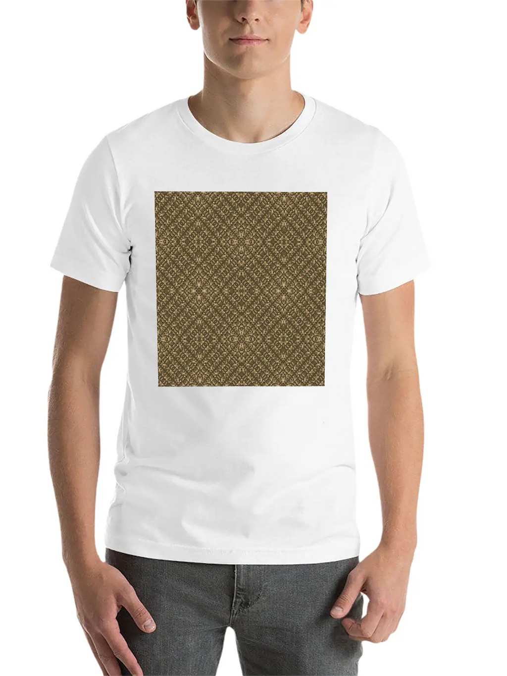 Wooden Ornamented Pattern Classic Cotton Tee – Unisex Comfort For Any Season