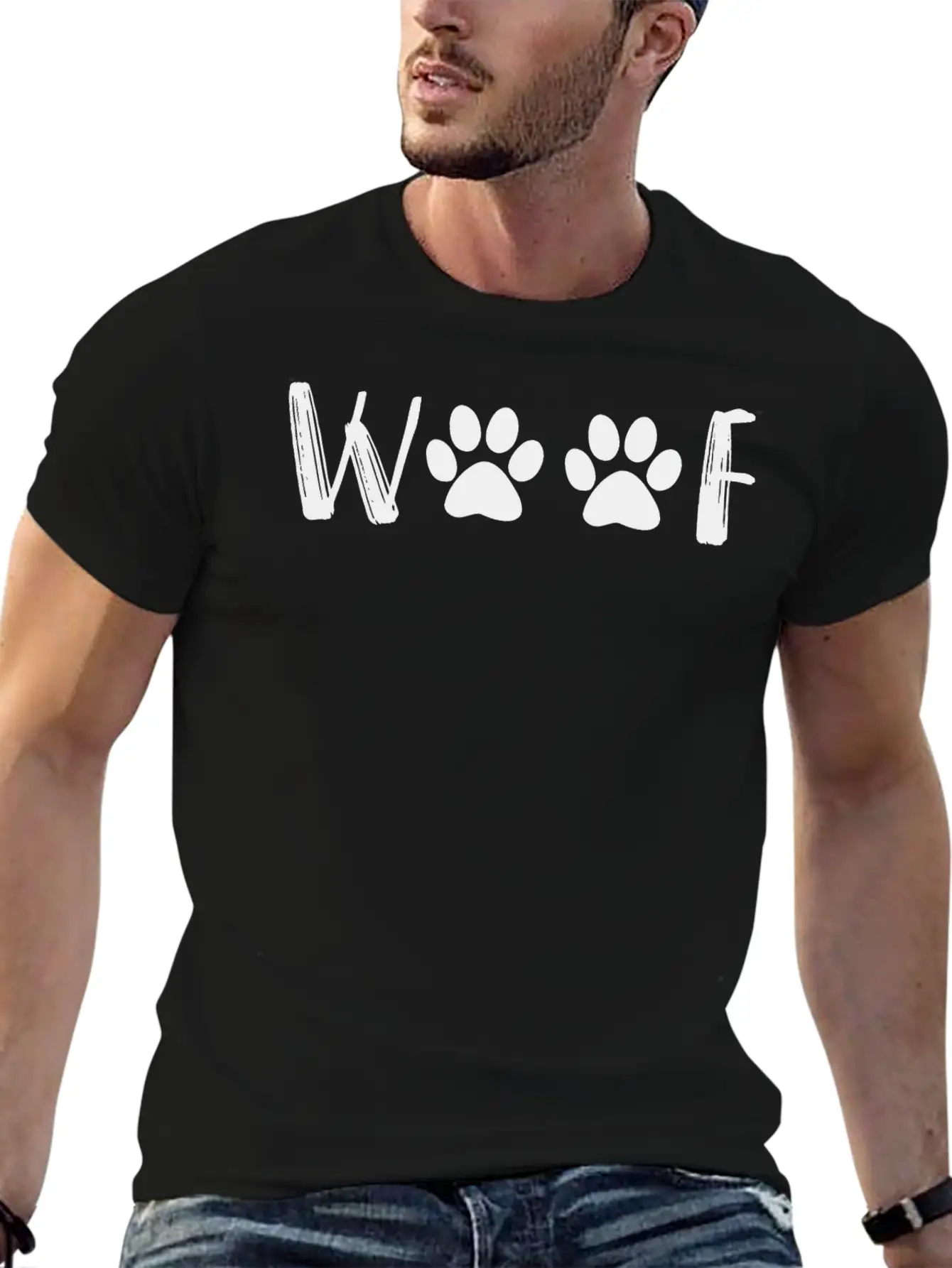 Woof, Dog, Mom Gift, Custom Dog Shirt,dog Mom Gift Breathable Soft Cotton T-Shirt – Timeless Casual Look