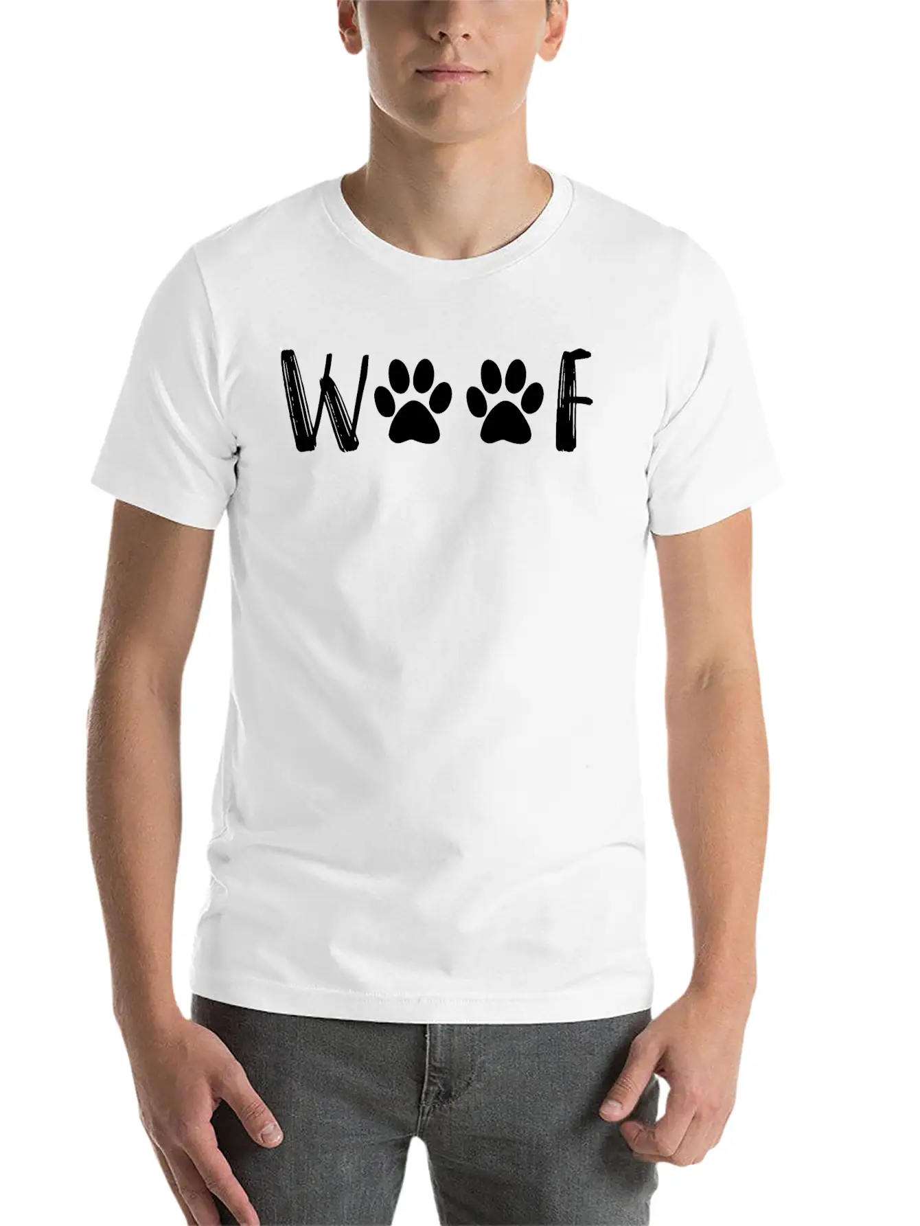 Woof, Dog, Mom Gift, Custom Dog Shirt,dog Mom Gift Breathable Soft Cotton T-Shirt – Timeless Casual Look