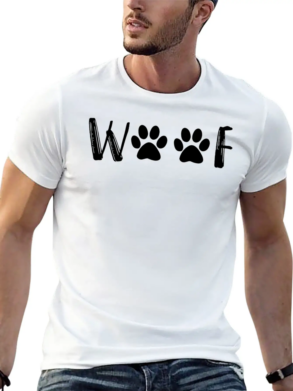Woof, Dog, Mom Gift, Custom Dog Shirt,dog Mom Gift Breathable Soft Cotton T-Shirt – Timeless Casual Look
