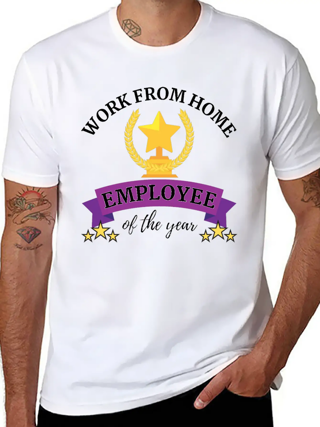 Work From Home Employee Of The Year Timeless Short Sleeve Tee – Comfy And Minimalist Design