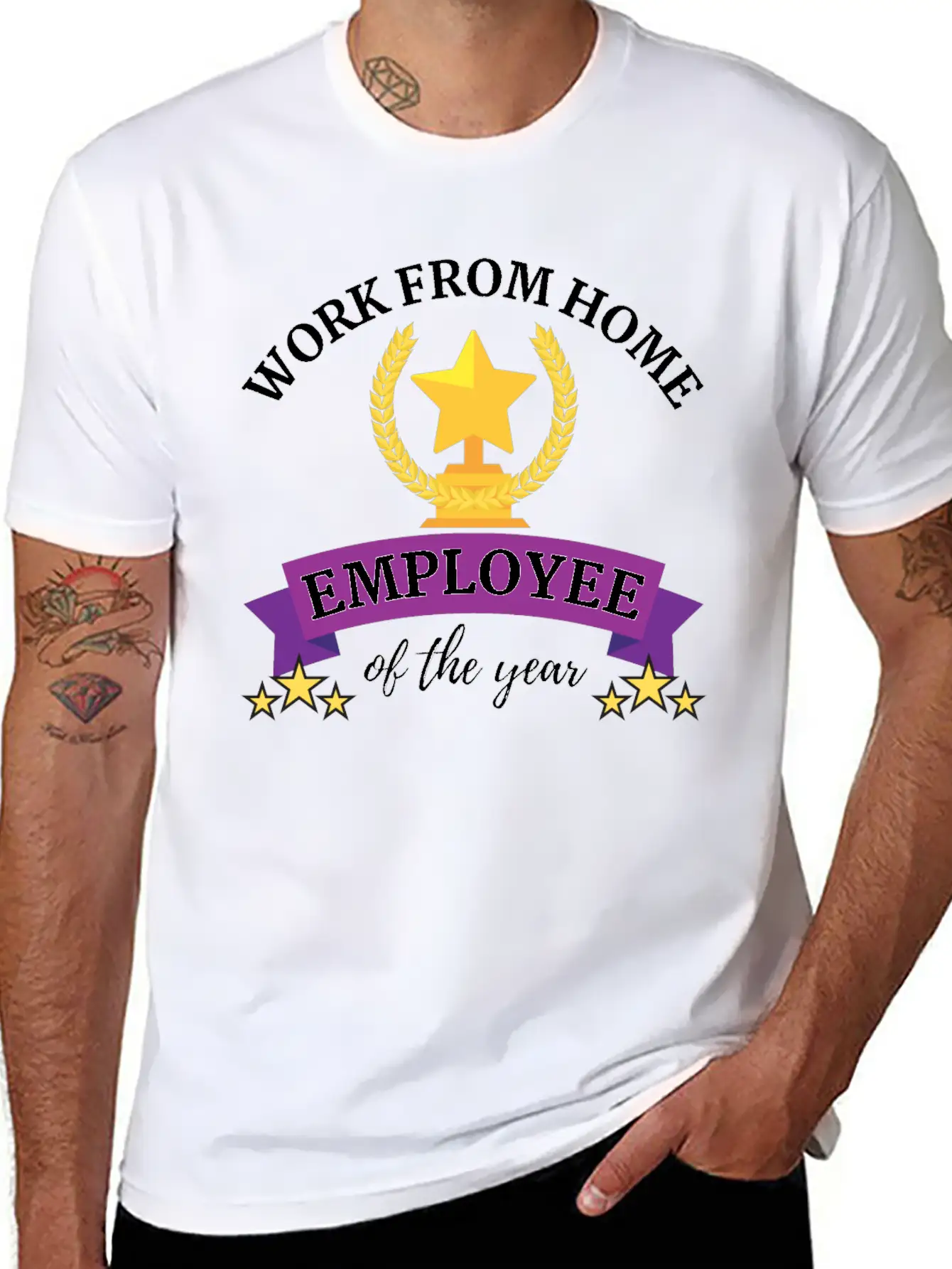 Work From Home Employee Of The Year Timeless Short Sleeve Tee – Comfy And Minimalist Design