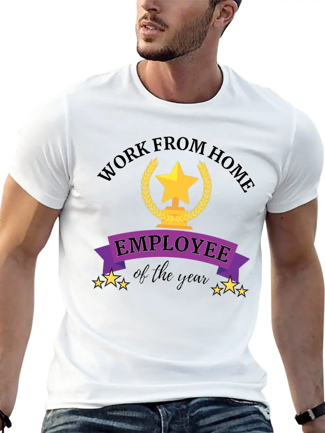 Work From Home Employee Of The Year Timeless Short Sleeve Tee – Comfy And Minimalist Design