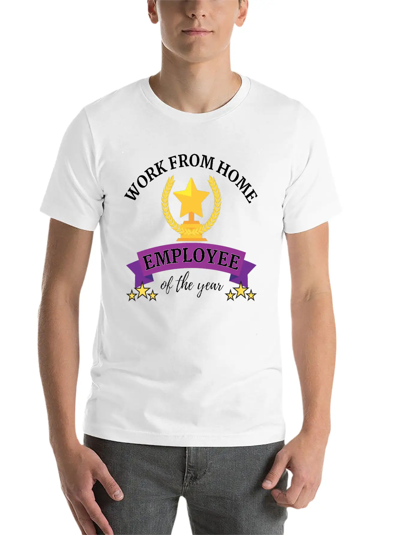 Work From Home Employee Of The Year Timeless Short Sleeve Tee – Comfy And Minimalist Design