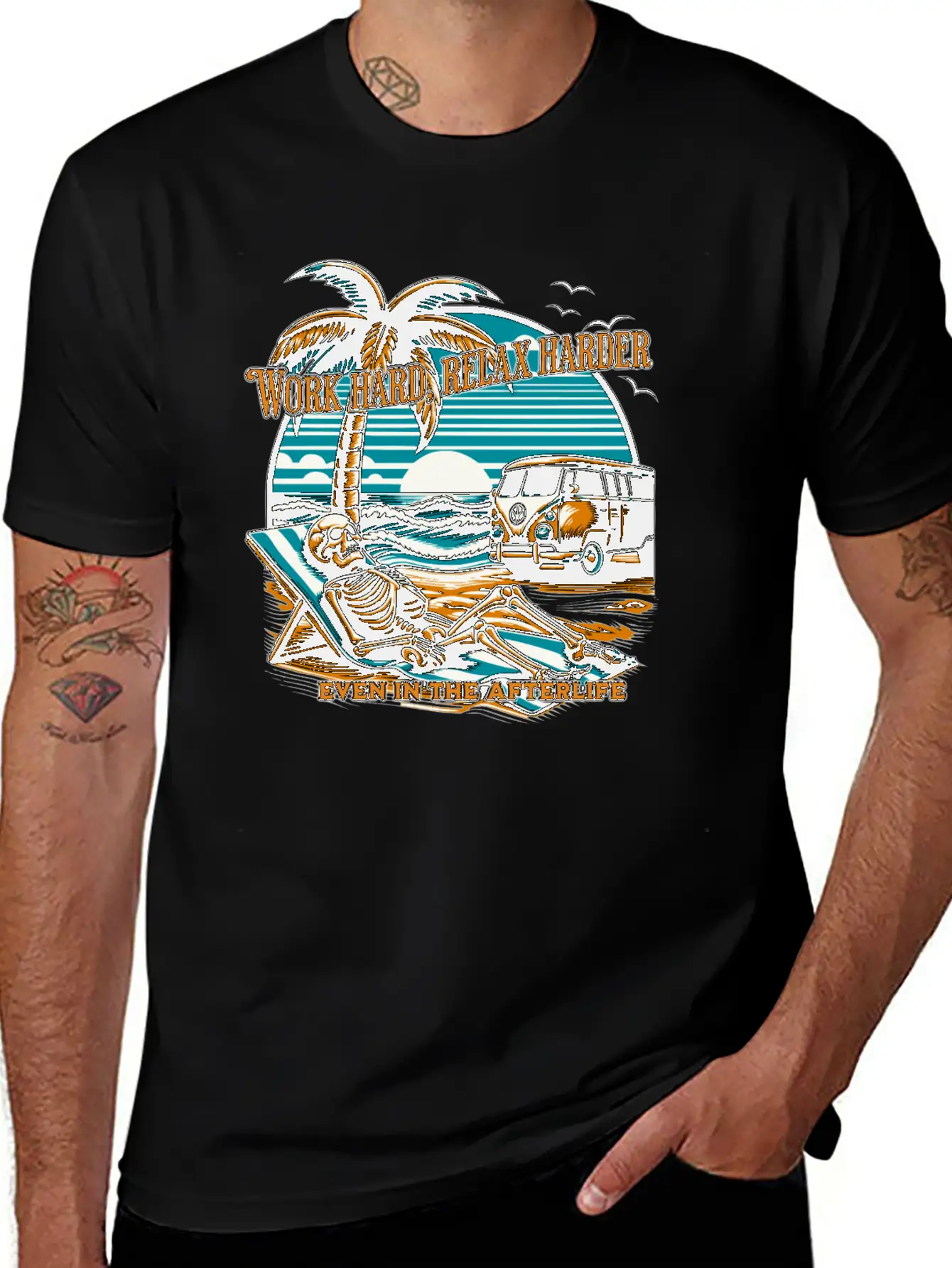 Work Hard, Relax Harder—even In The Afterlife Essential Cotton Tee For Daily Outfits – Unisex Style