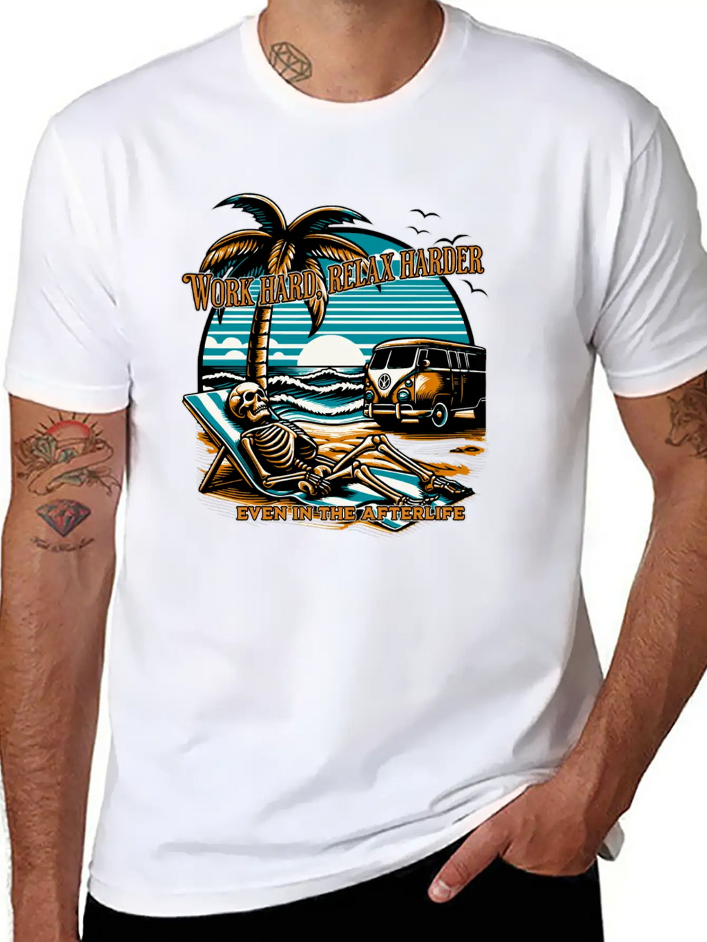Work Hard, Relax Harder—even In The Afterlife Essential Cotton Tee For Daily Outfits – Unisex Style