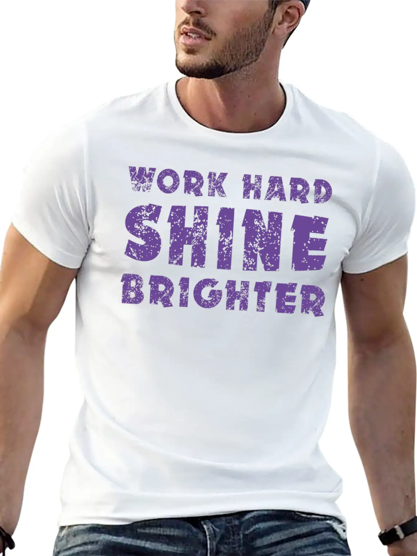 Work Hard Shine Brighter Art Classic Cotton Tee – Unisex Comfort For Any Season