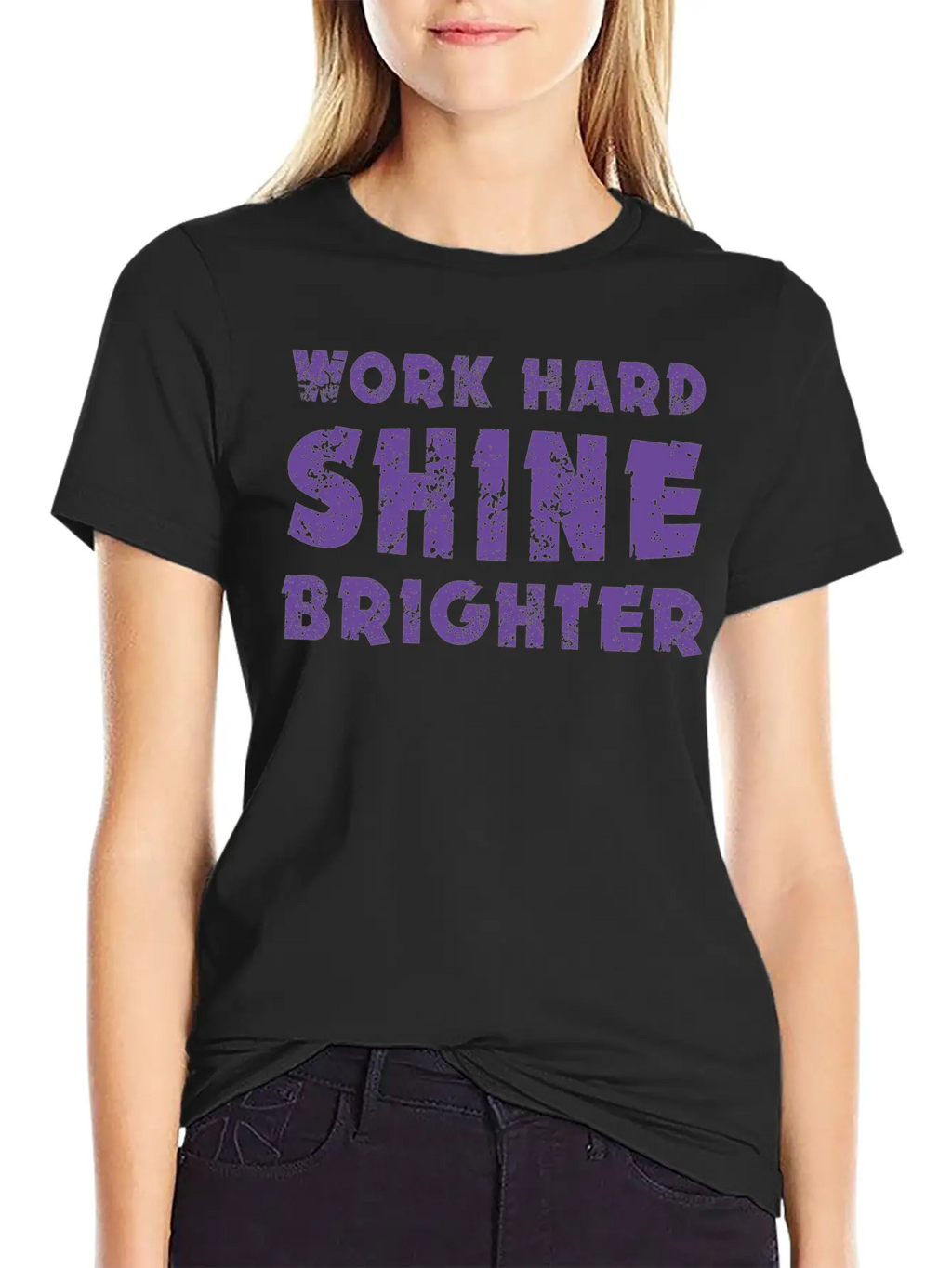 Work Hard Shine Brighter Art Classic Cotton Tee – Unisex Comfort For Any Season