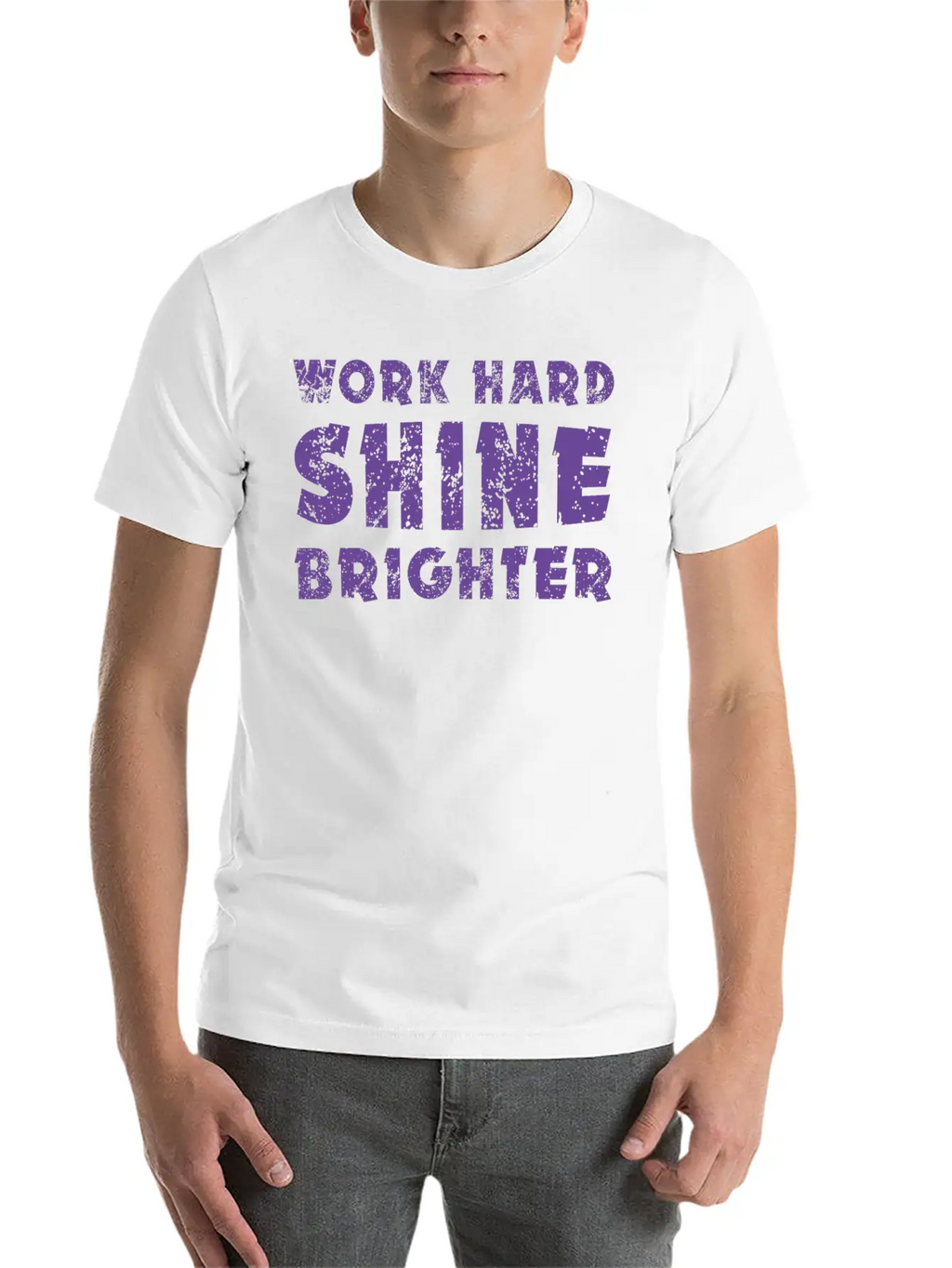 Work Hard Shine Brighter Art Classic Cotton Tee – Unisex Comfort For Any Season