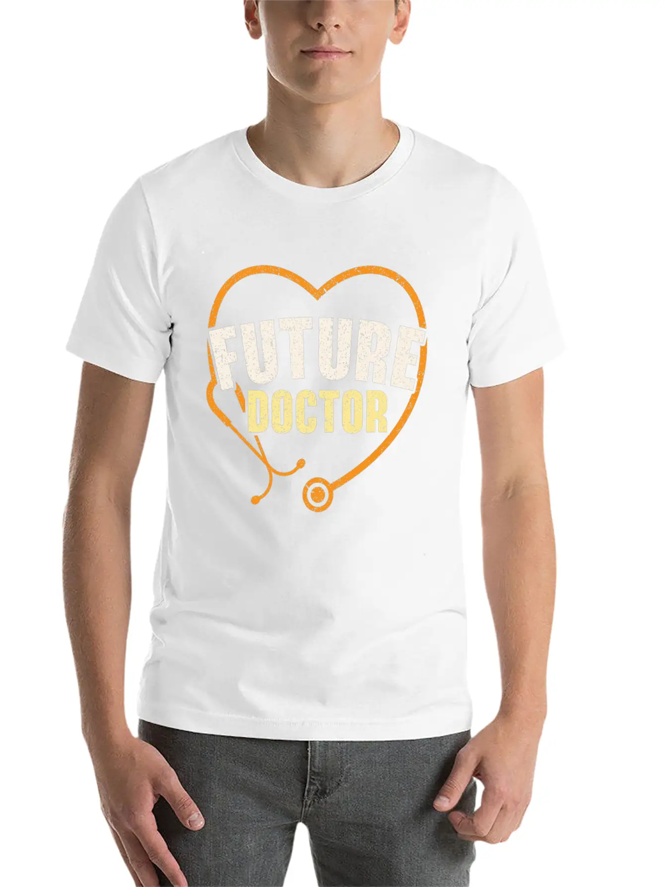 Working Hard To Be A Doctor Medicine Stethoscope Essential Cotton Tee For Daily Outfits – Unisex Style