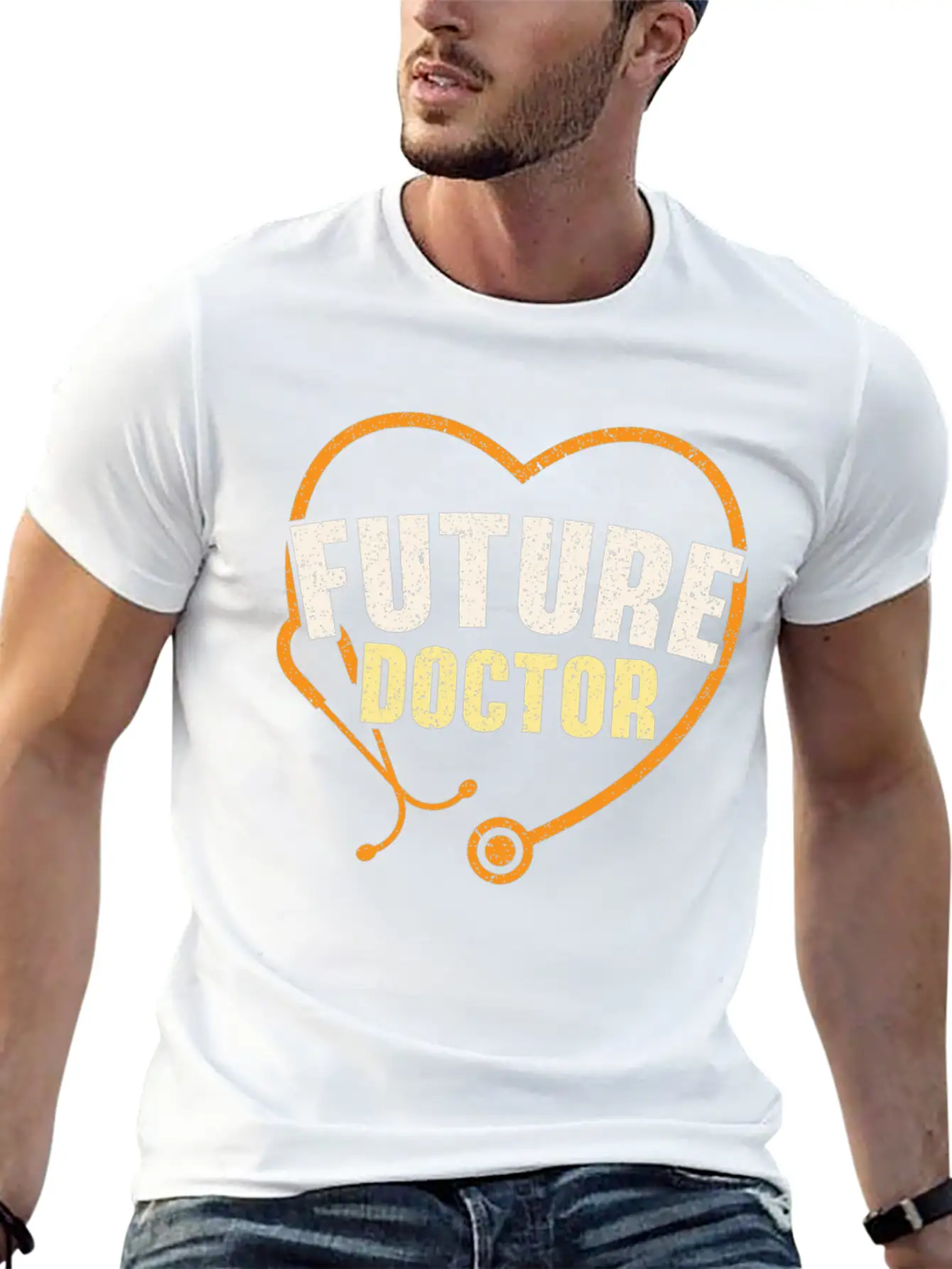 Working Hard To Be A Doctor Medicine Stethoscope Essential Cotton Tee For Daily Outfits – Unisex Style