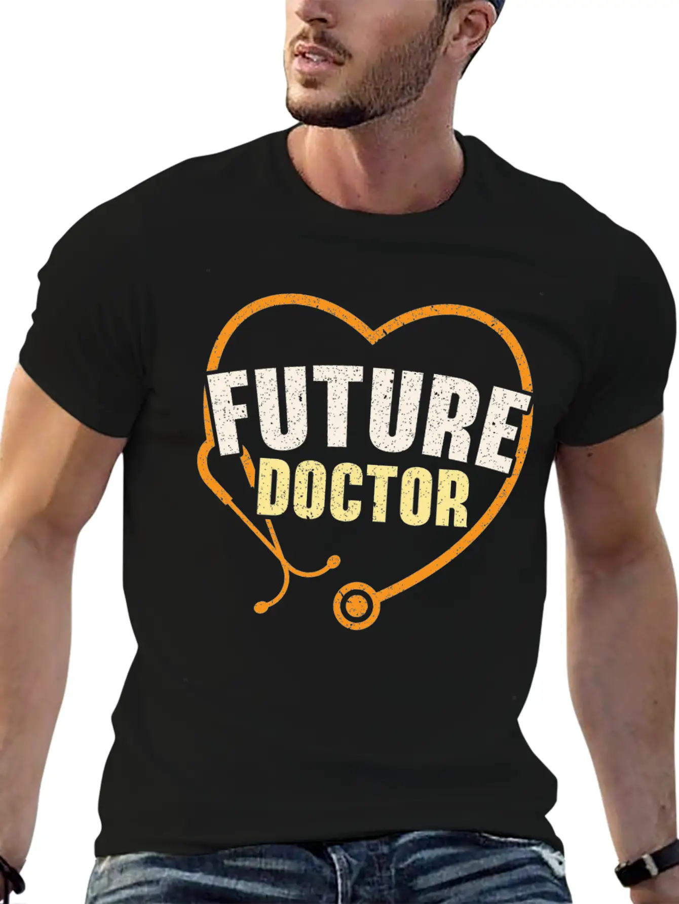 Working Hard To Be A Doctor Medicine Stethoscope Essential Cotton Tee For Daily Outfits – Unisex Style