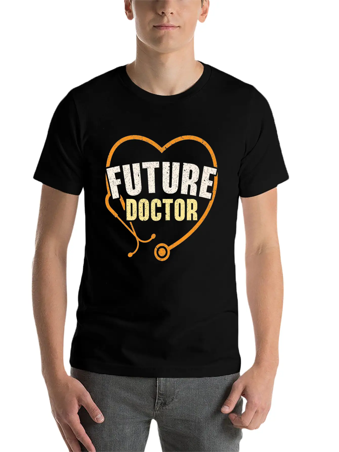 Working Hard To Be A Doctor Medicine Stethoscope Essential Cotton Tee For Daily Outfits – Unisex Style