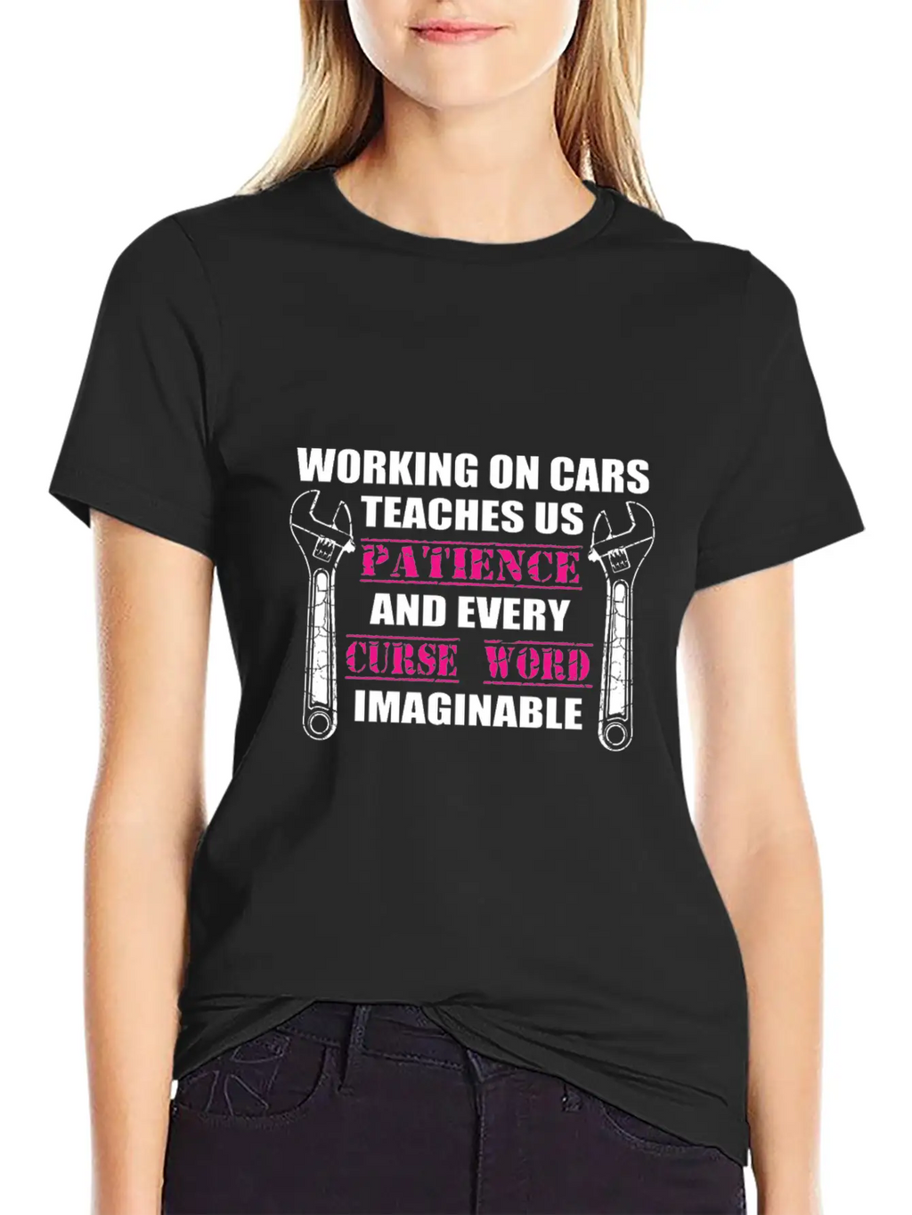 Working On Cars Teaches Us Patience Mechanic Or En Timeless Short Sleeve Tee – Comfy And Minimalist Design