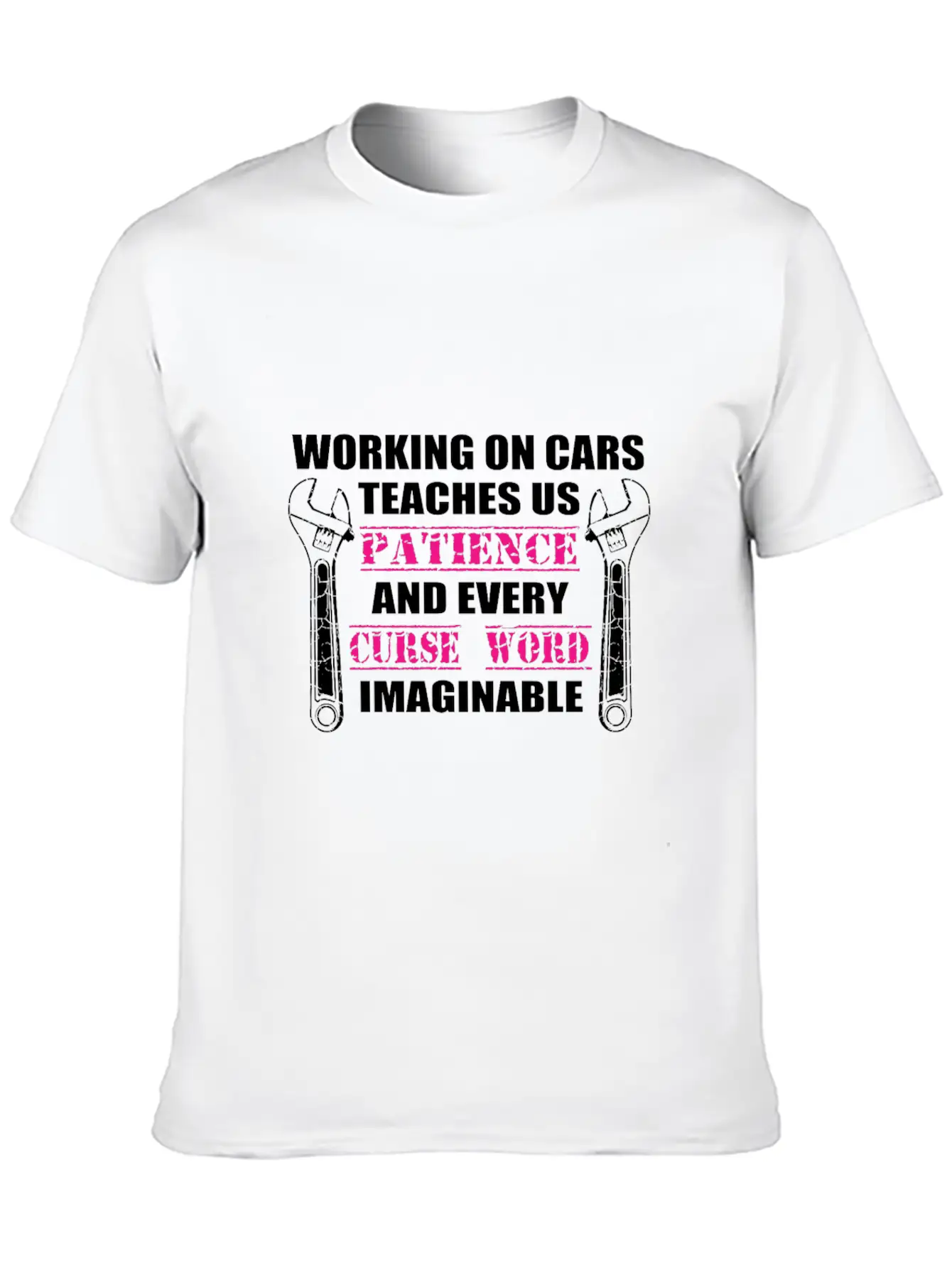 Working On Cars Teaches Us Patience Mechanic Or En Timeless Short Sleeve Tee – Comfy And Minimalist Design