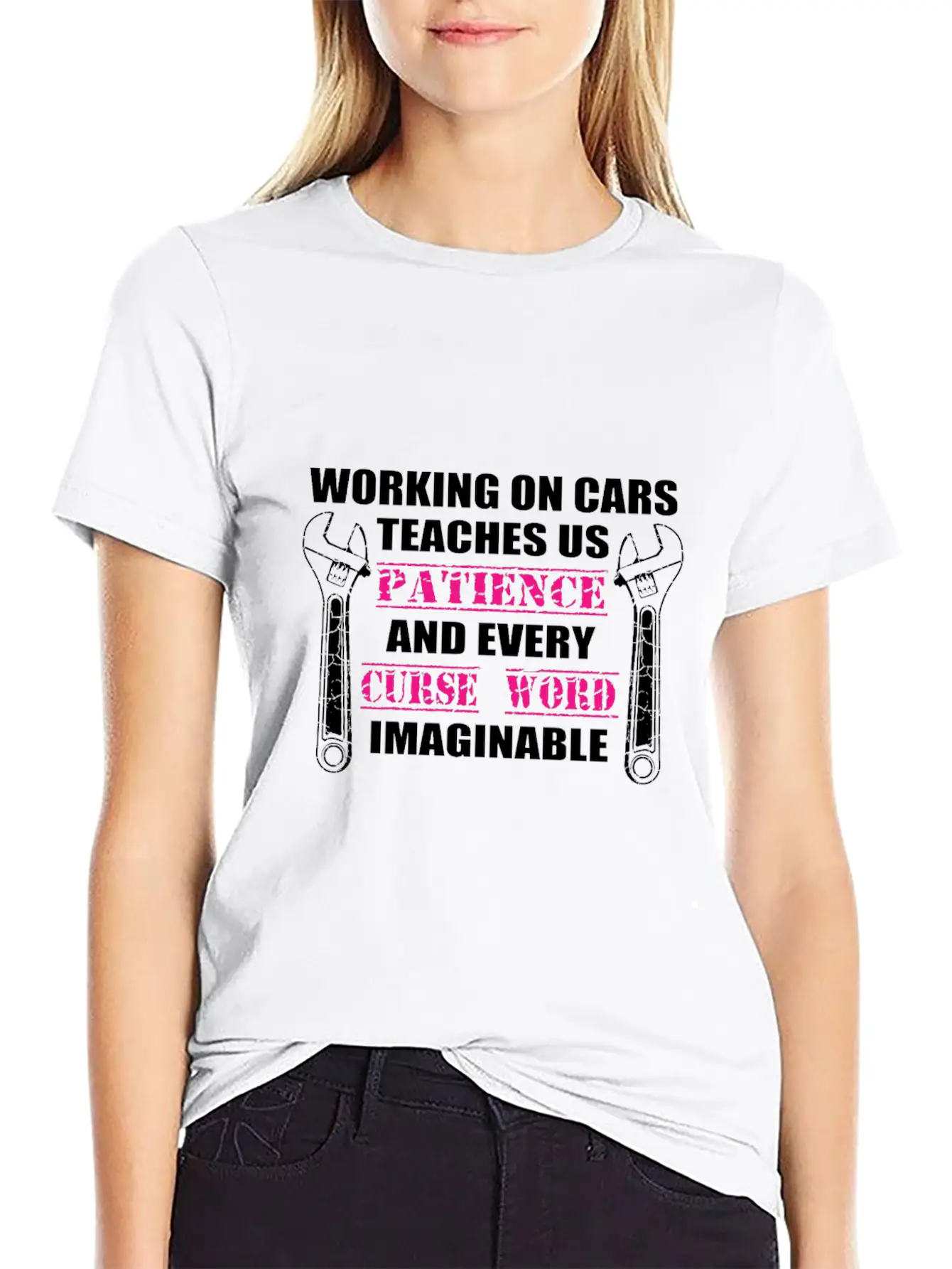 Working On Cars Teaches Us Patience Mechanic Or En Timeless Short Sleeve Tee – Comfy And Minimalist Design