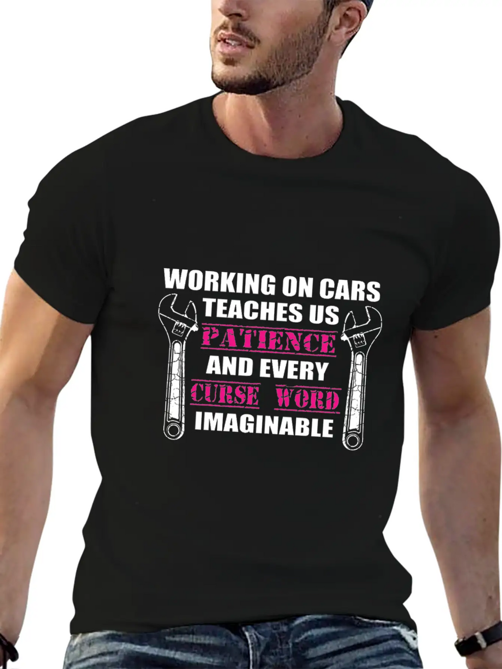 Working On Cars Teaches Us Patience Mechanic Or En Timeless Short Sleeve Tee – Comfy And Minimalist Design