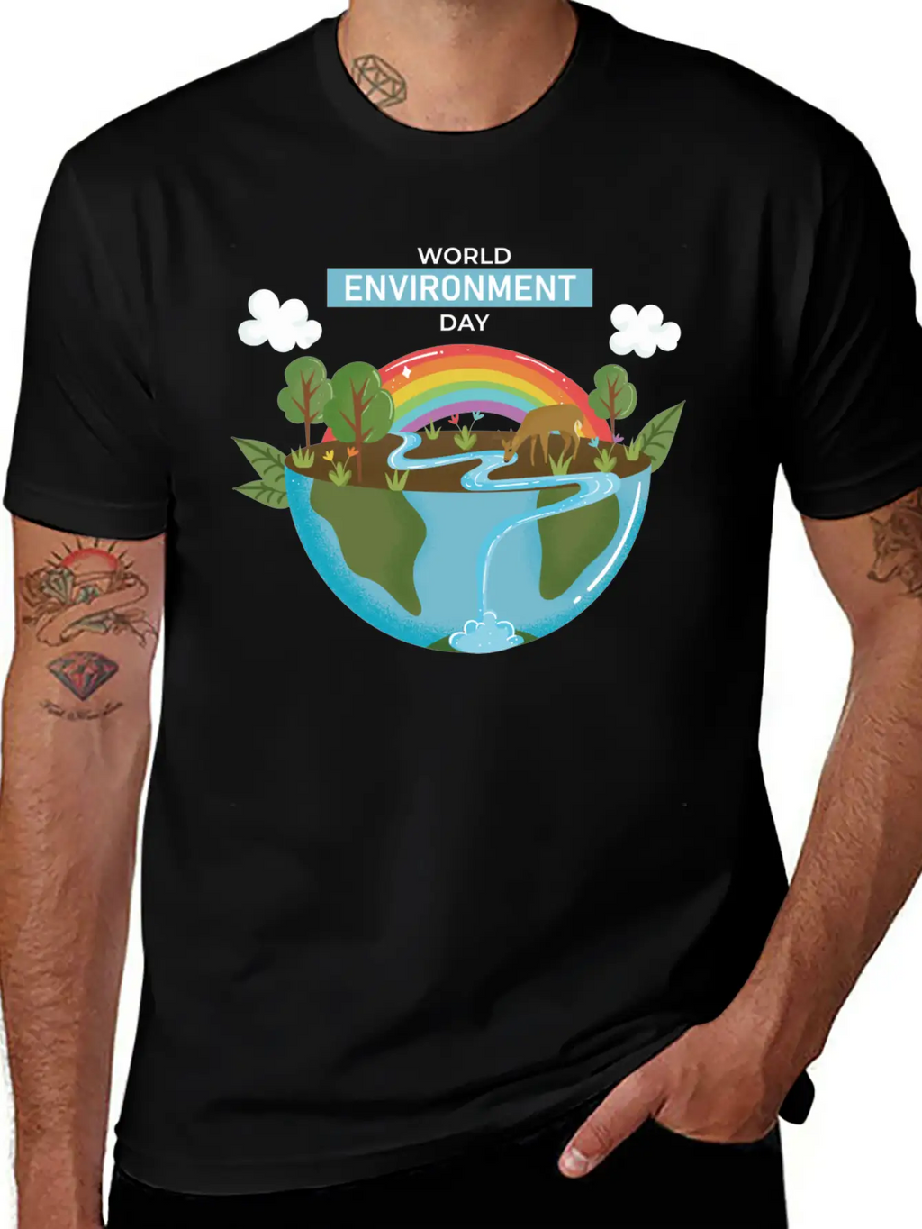 World Environment Day Working Together To Protect Basic Graphic T-Shirt – Daily Comfort In Soft Cotton