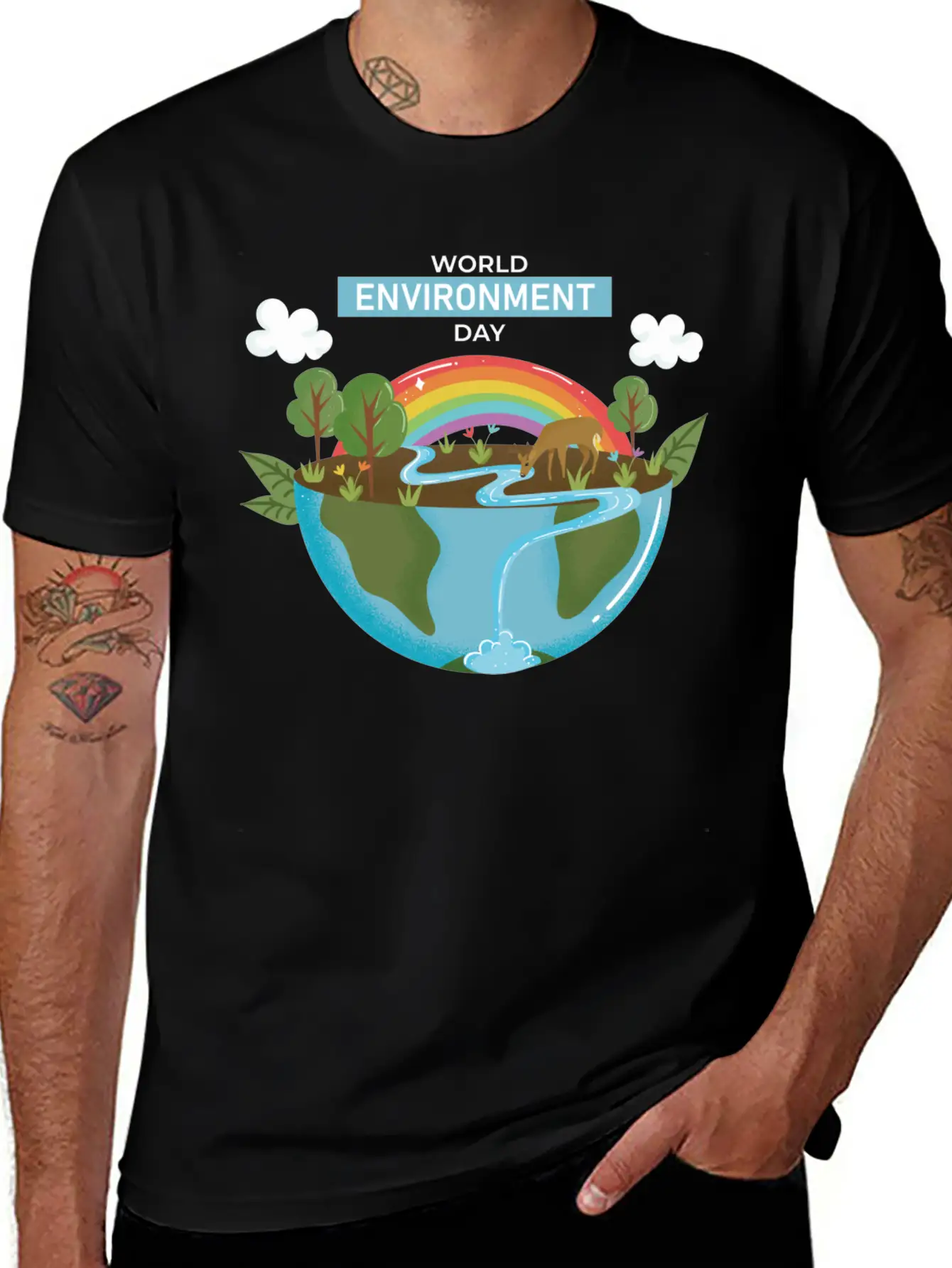 World Environment Day Working Together To Protect Basic Graphic T-Shirt – Daily Comfort In Soft Cotton