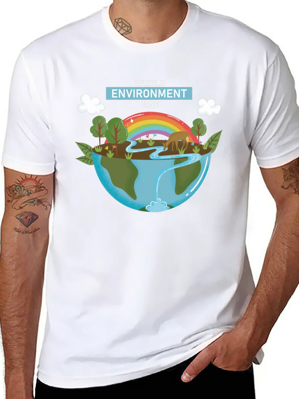 World Environment Day Working Together To Protect Basic Graphic T-Shirt – Daily Comfort In Soft Cotton