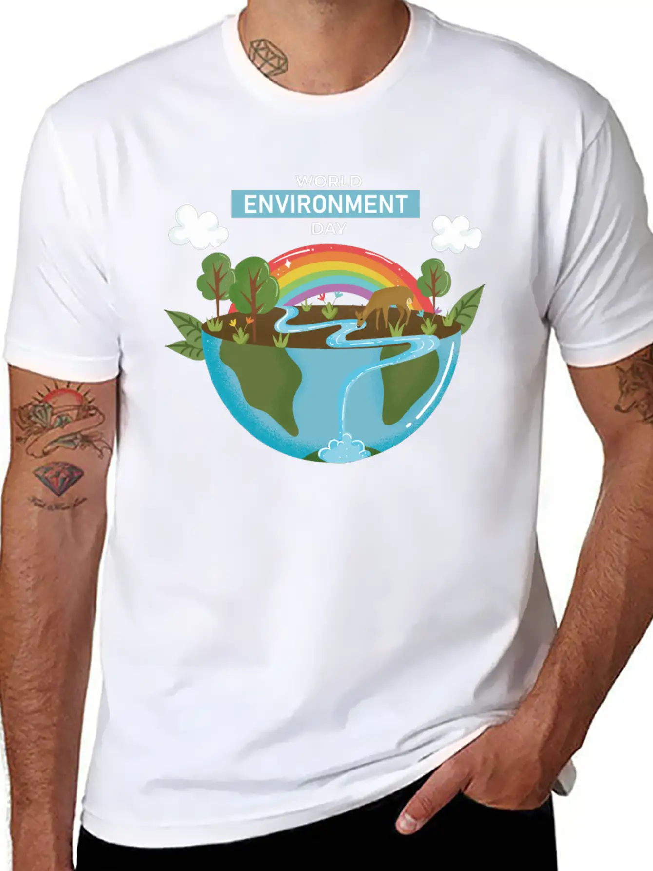 World Environment Day Working Together To Protect Basic Graphic T-Shirt – Daily Comfort In Soft Cotton