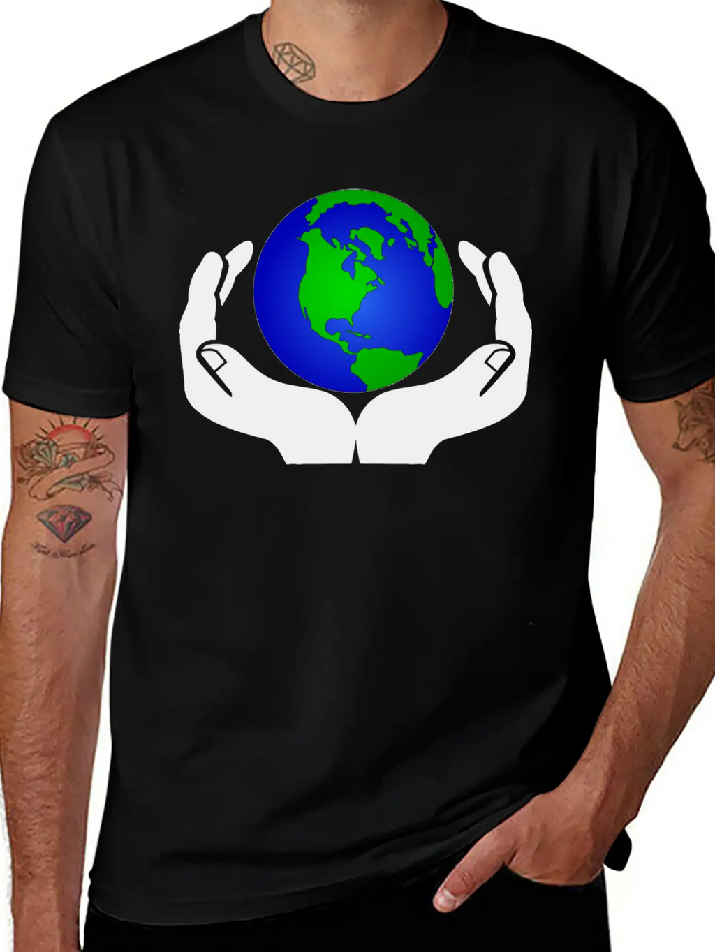 World In Hands Basic Graphic T-Shirt – Daily Comfort In Soft Cotton
